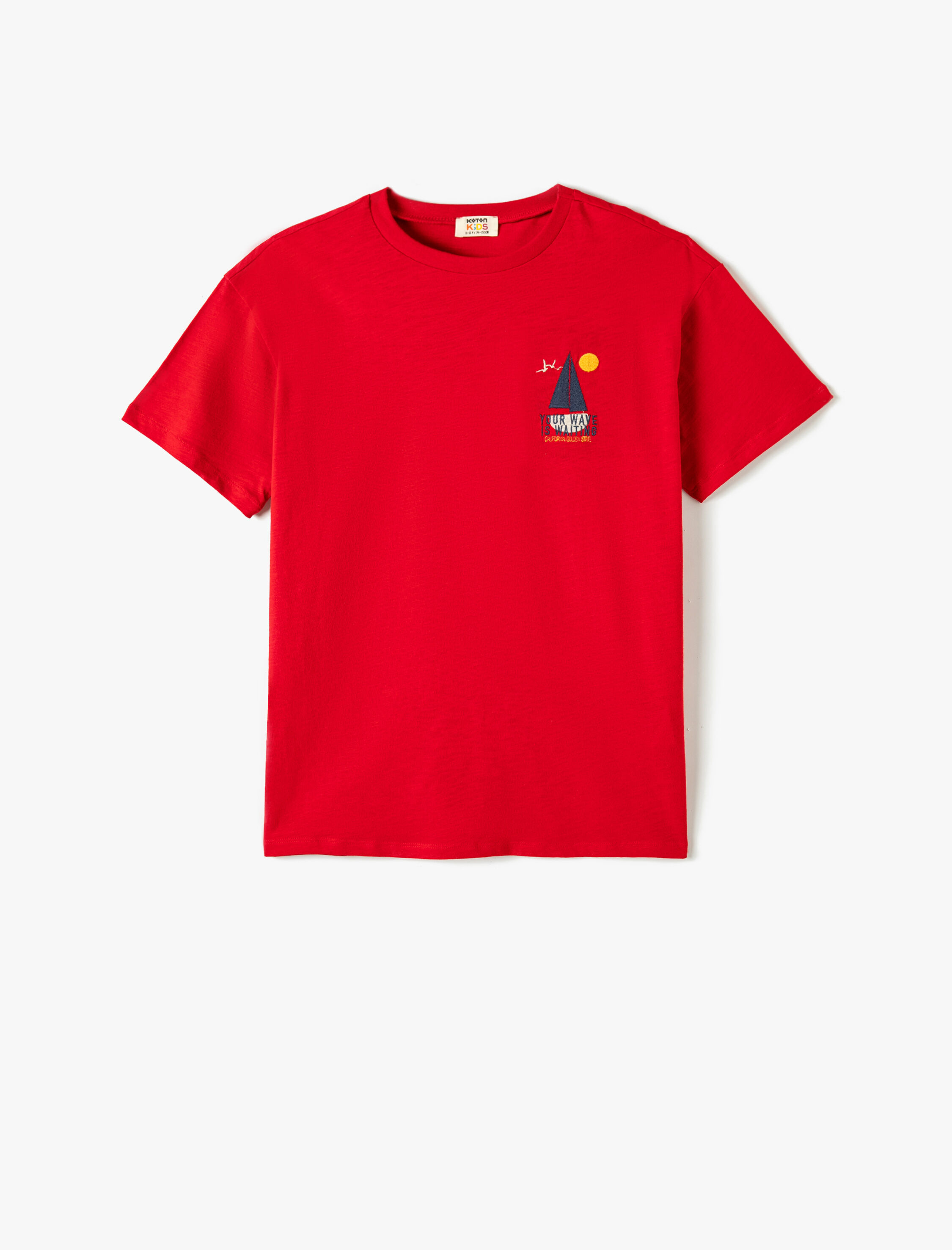  Erkek Çocuk Oversize Tişört Yelkenli Baskı detaylı Kısa Kollu Pamuklu