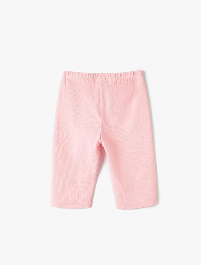 Kız Çocuk Kısa Tayt Ribanalı Beli Lastikli Pamuklu