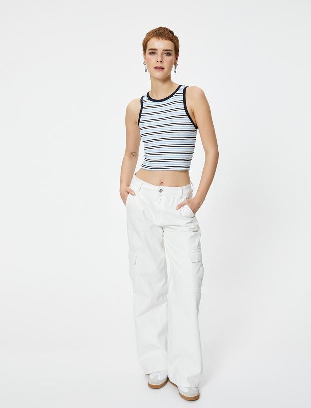 Crop Atlet Slim Fit Ribanalı_1