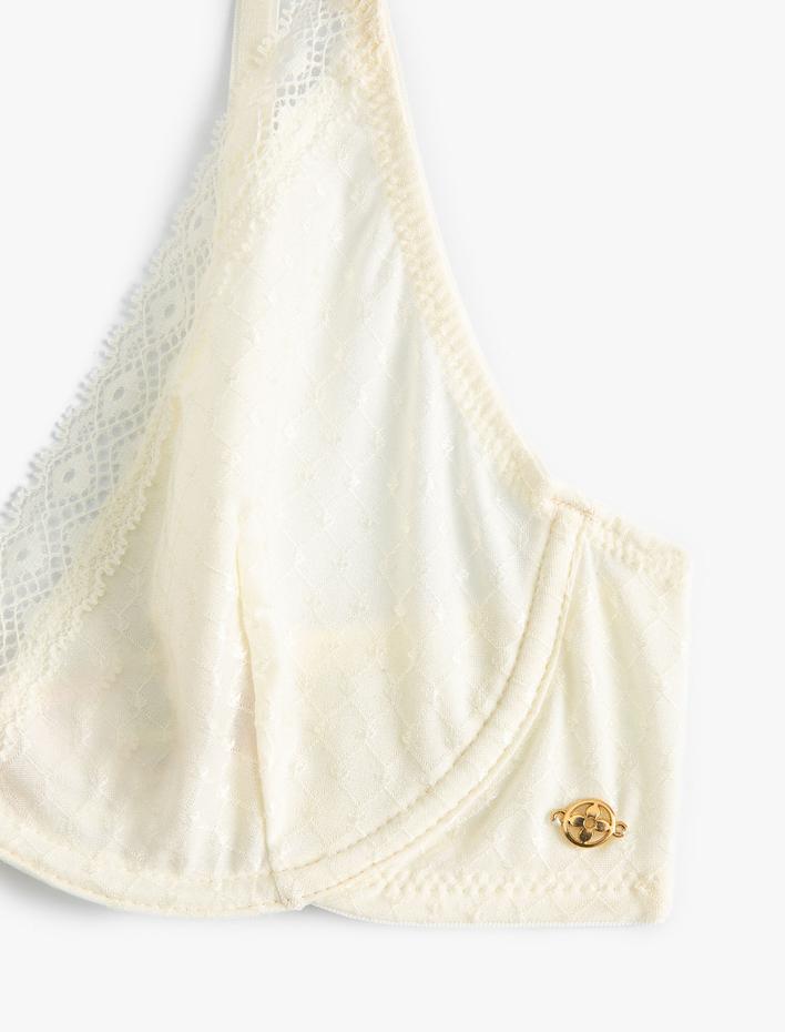  Balenli Dolgusuz Sütyen Dantel Detaylı