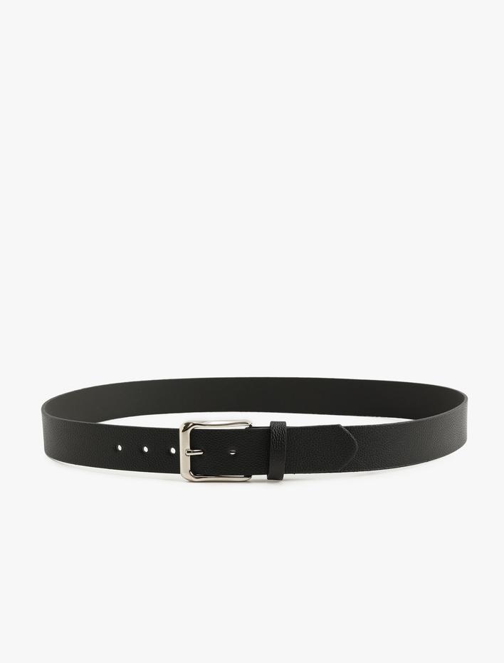 Erkek Kemer Deri Görünümlü Toka Detaylı