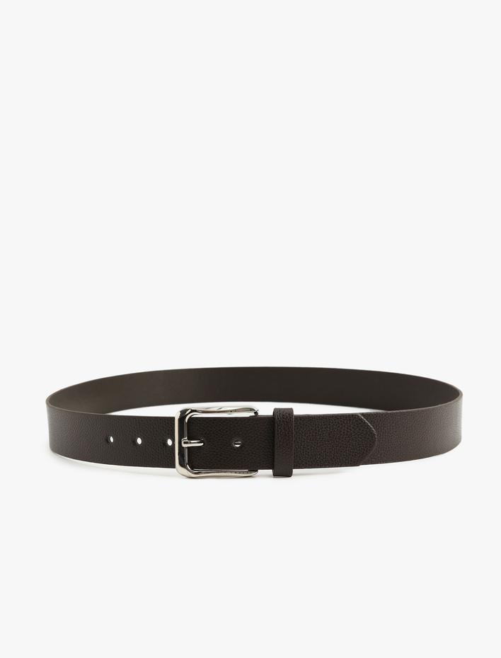 Erkek Kemer Deri Görünümlü Toka Detaylı