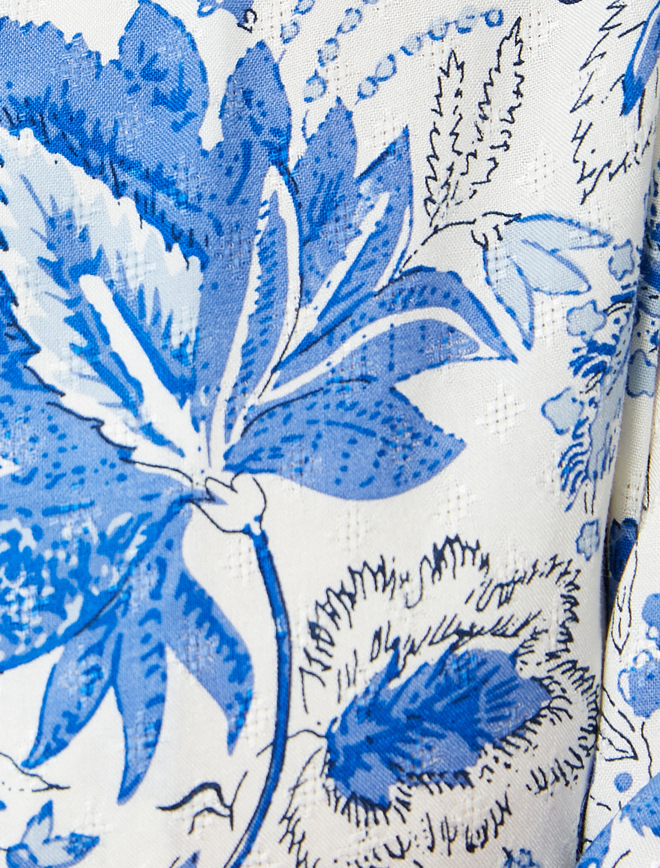   Gömlek Yaka Pijama Üstü Çiçekli Uzun Kollu Düğmeli Viskon