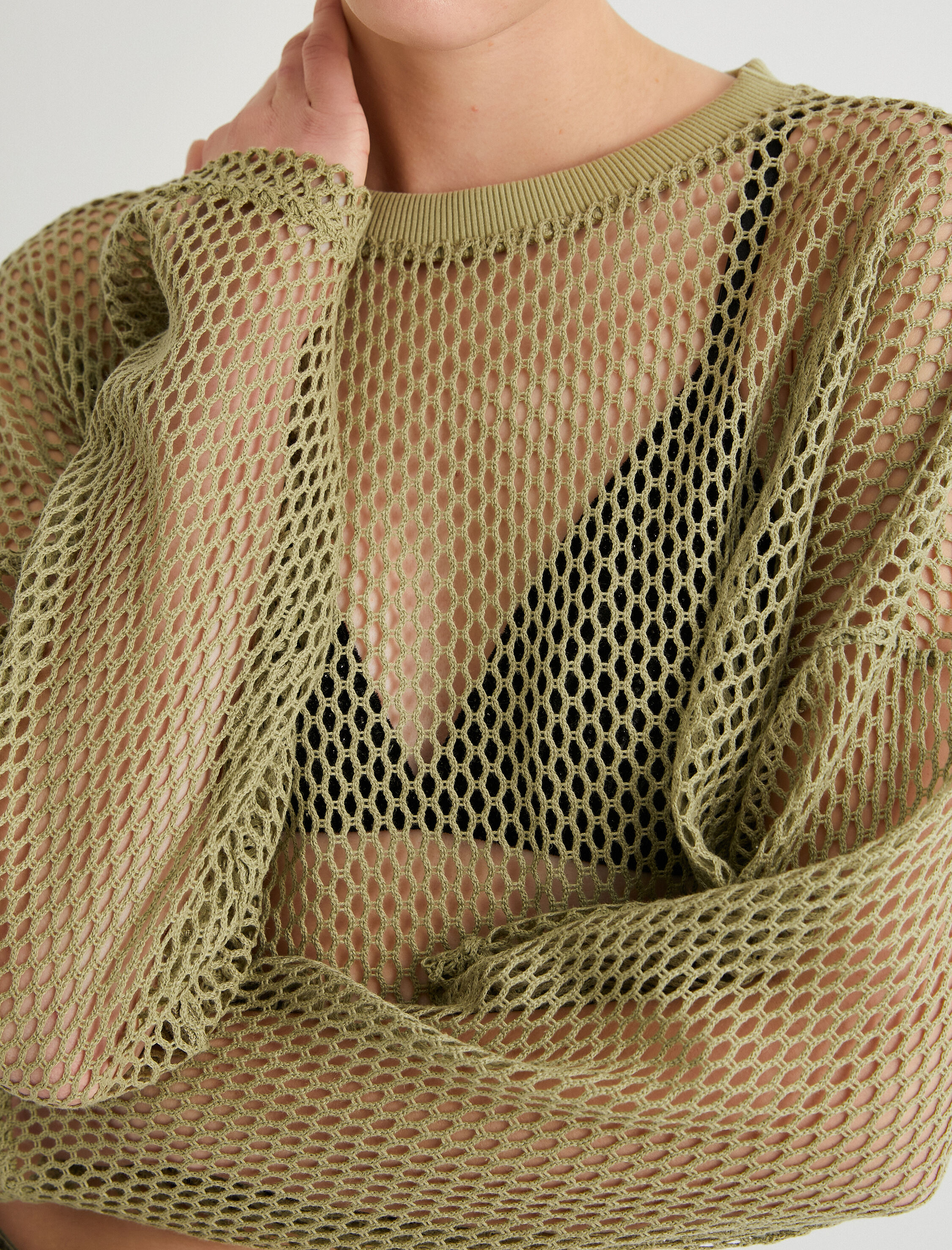   Crop File Tişört Uzun Kollu Bisiklet Yaka