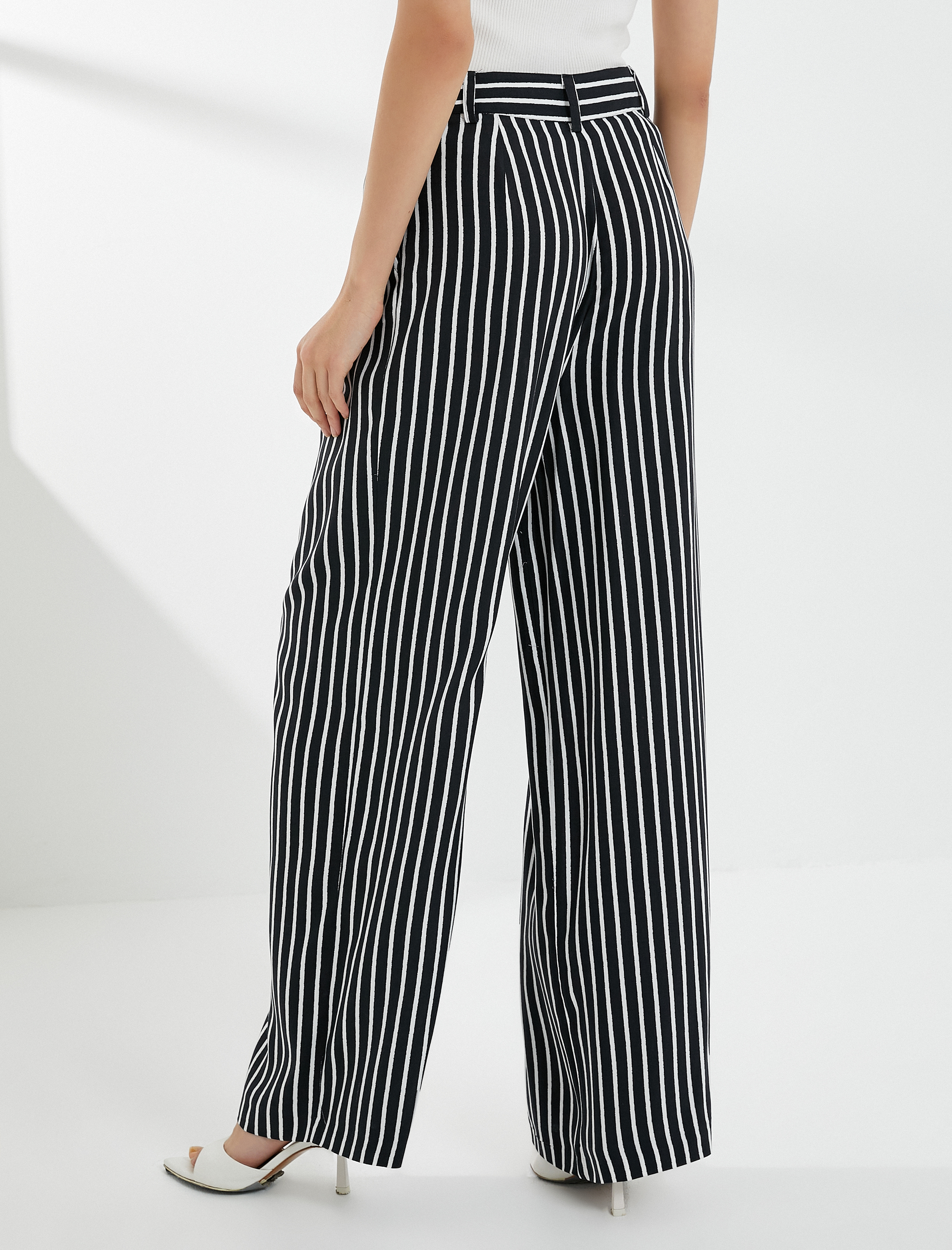   Palazzo Pantolon Bol Paça Yüksek Bel Cepli