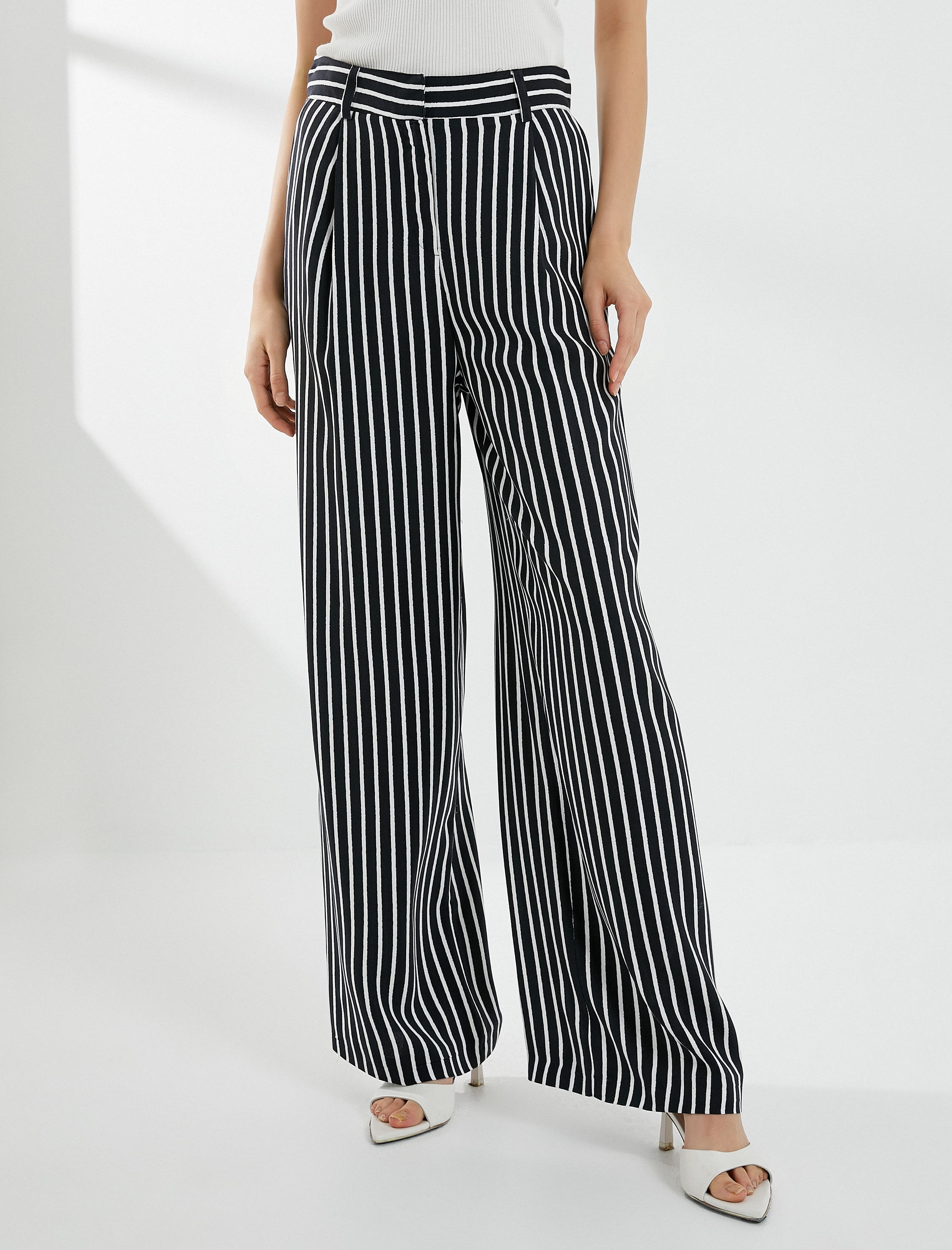   Palazzo Pantolon Bol Paça Yüksek Bel Cepli