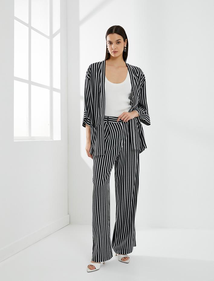  Palazzo Pantolon Bol Paça Yüksek Bel Cepli