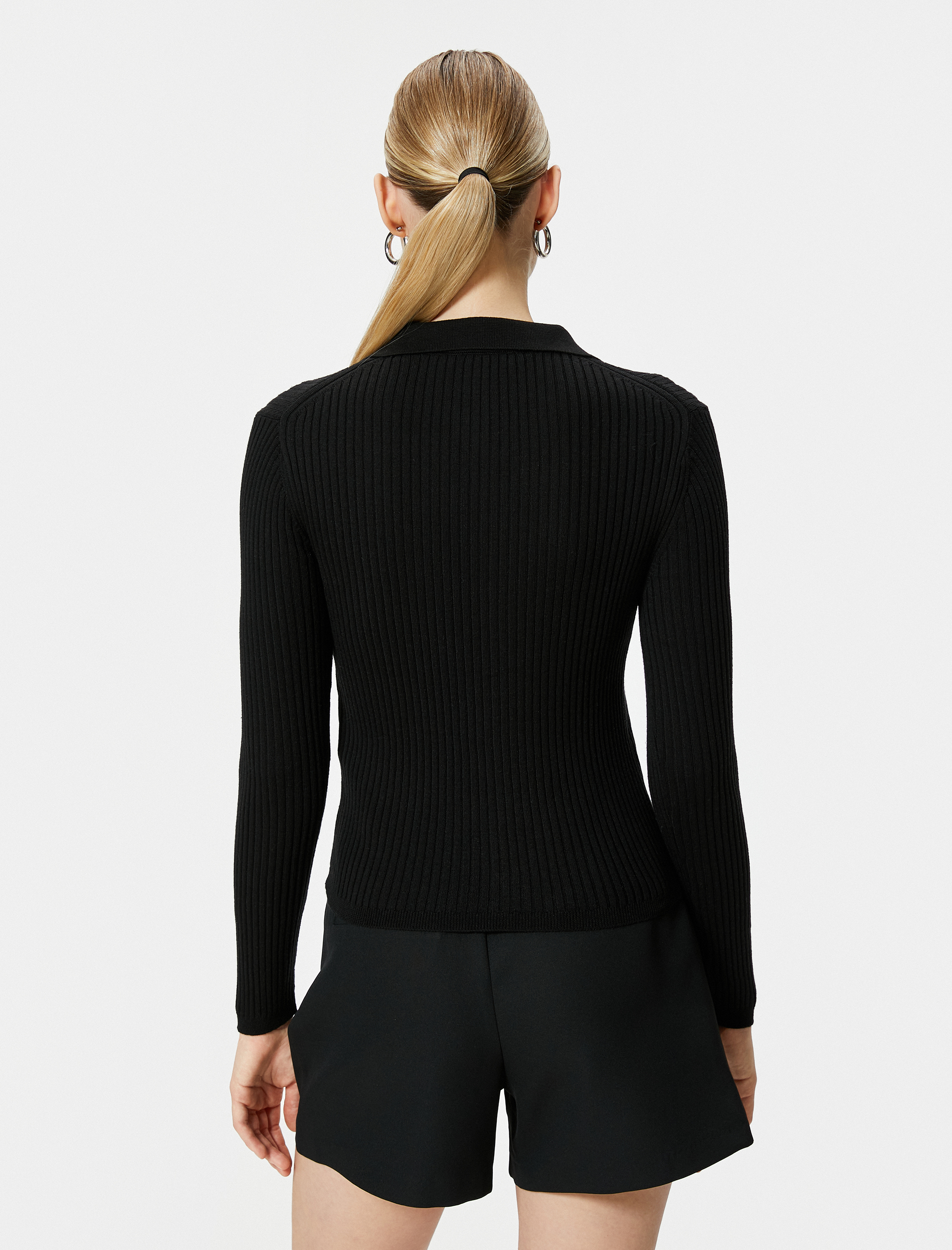   Polo Yaka Kazak Triko Düğmeli