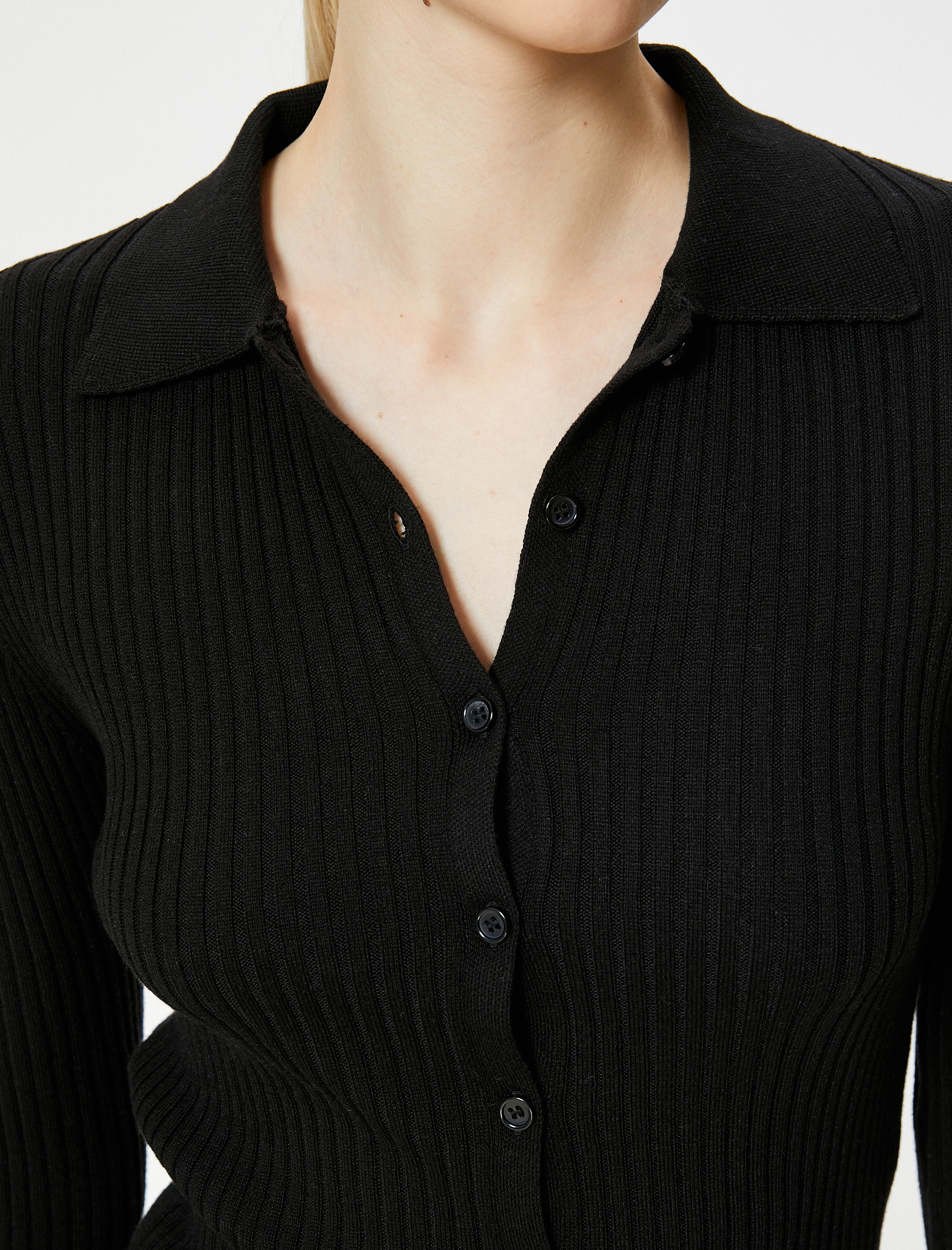   Polo Yaka Kazak Triko Düğmeli