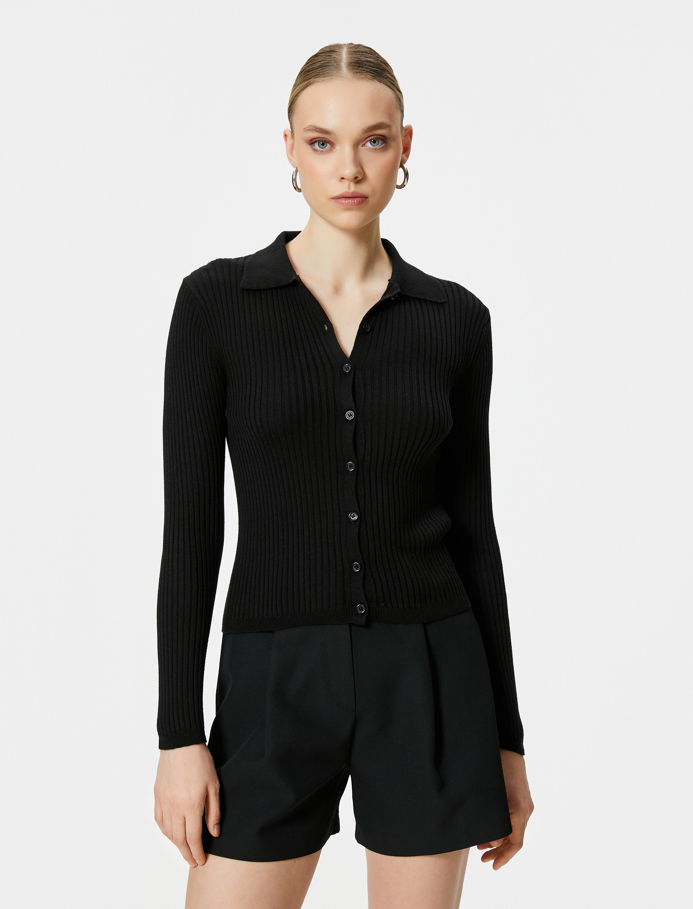   Polo Yaka Kazak Triko Düğmeli