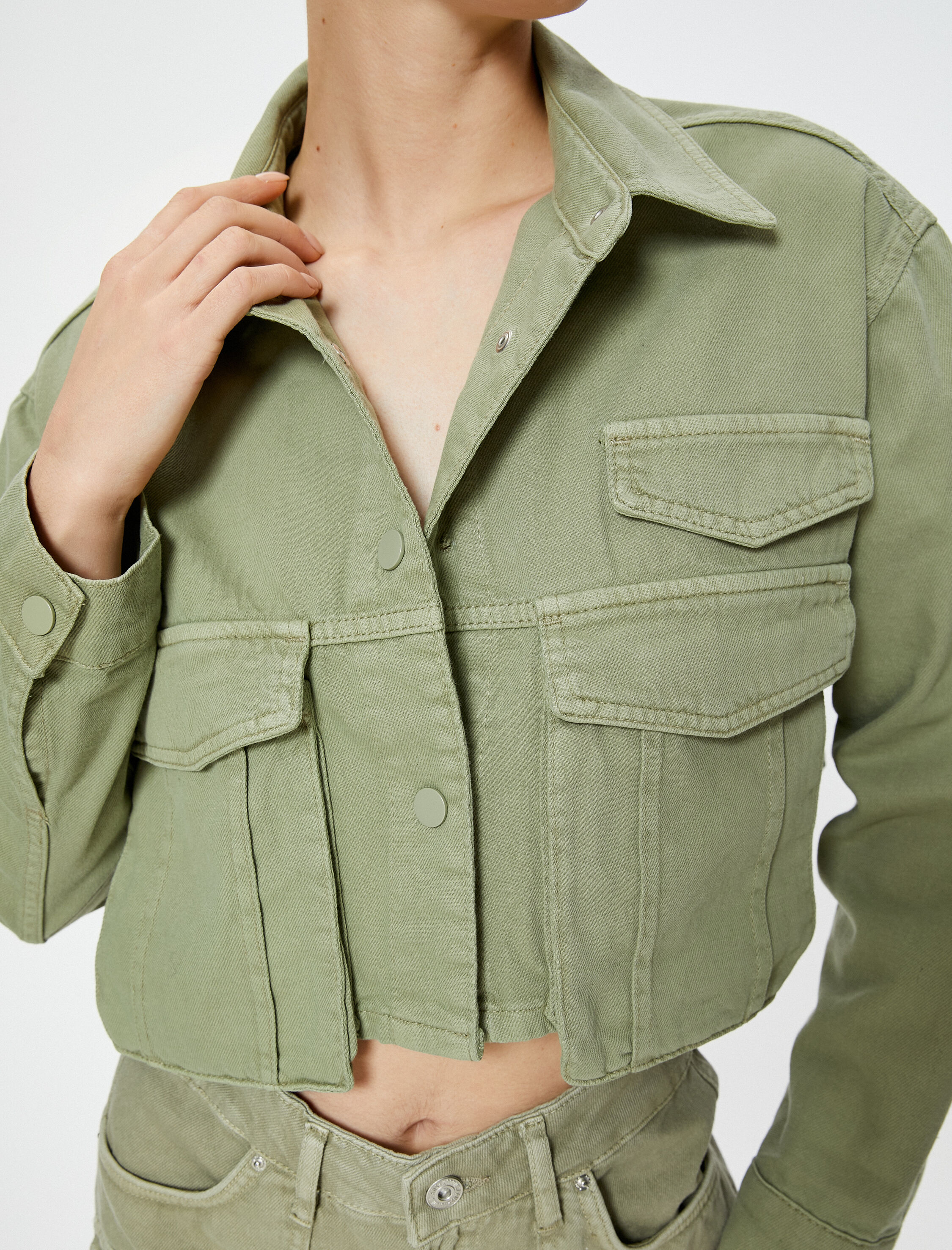   Kot Ceket Kargo Cepli Kapaklı Pamuklu