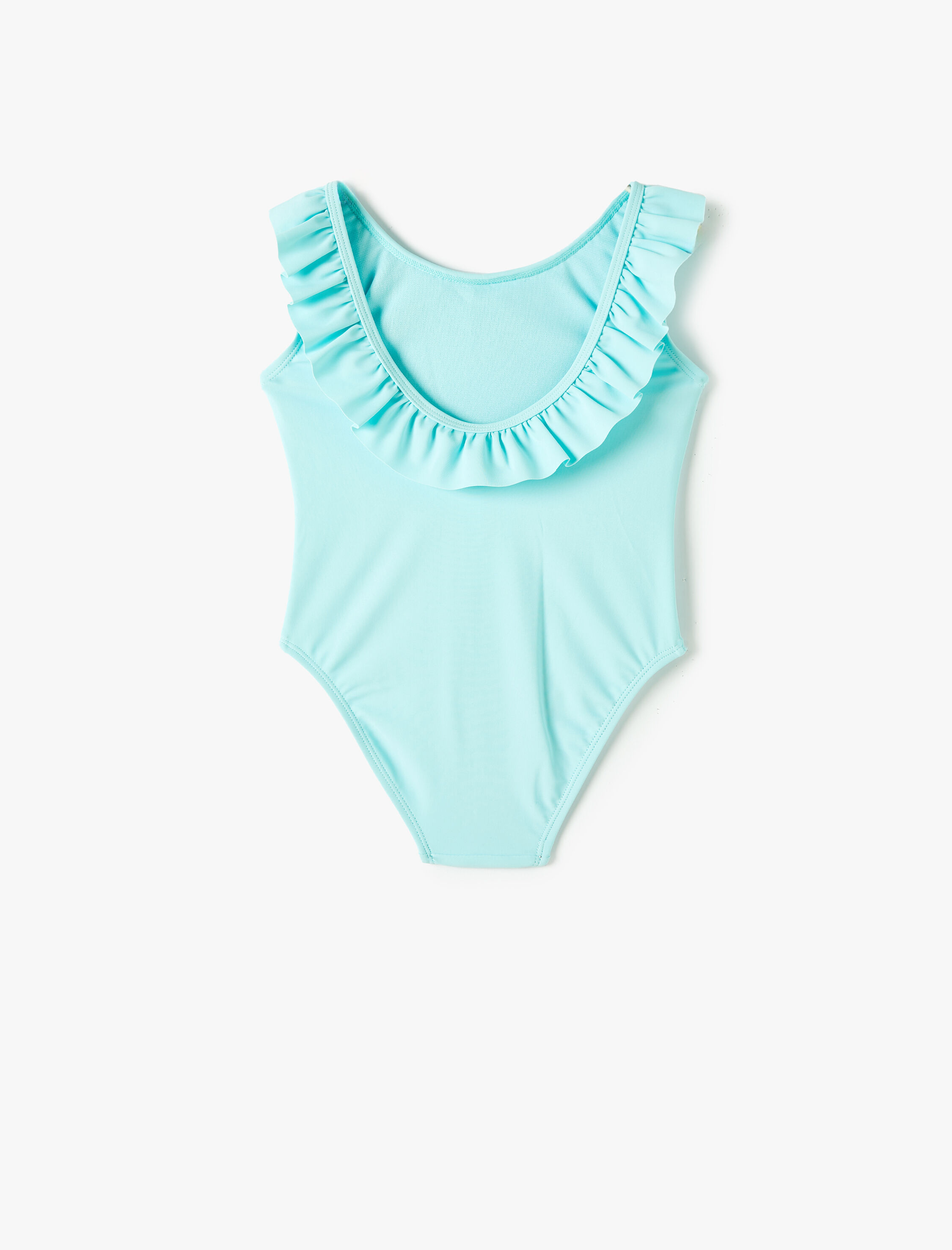  Kız Çocuk Mayo Pul Detaylı Yıldız Desenli Askılı