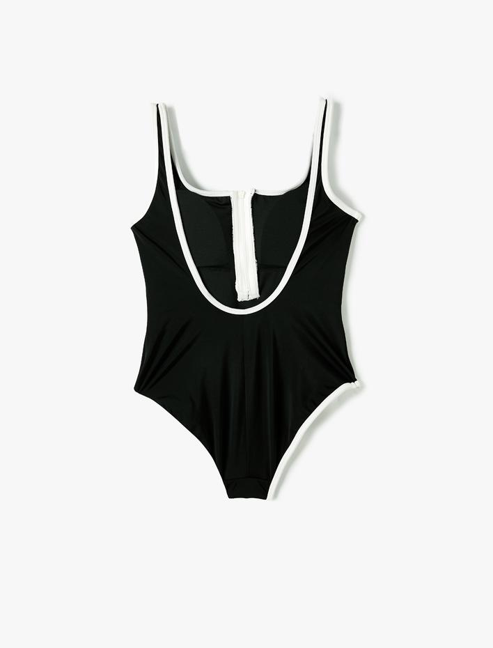  Mayo Yarım Fermuarlı Kalın Askılı Biye Detaylı Kaplı