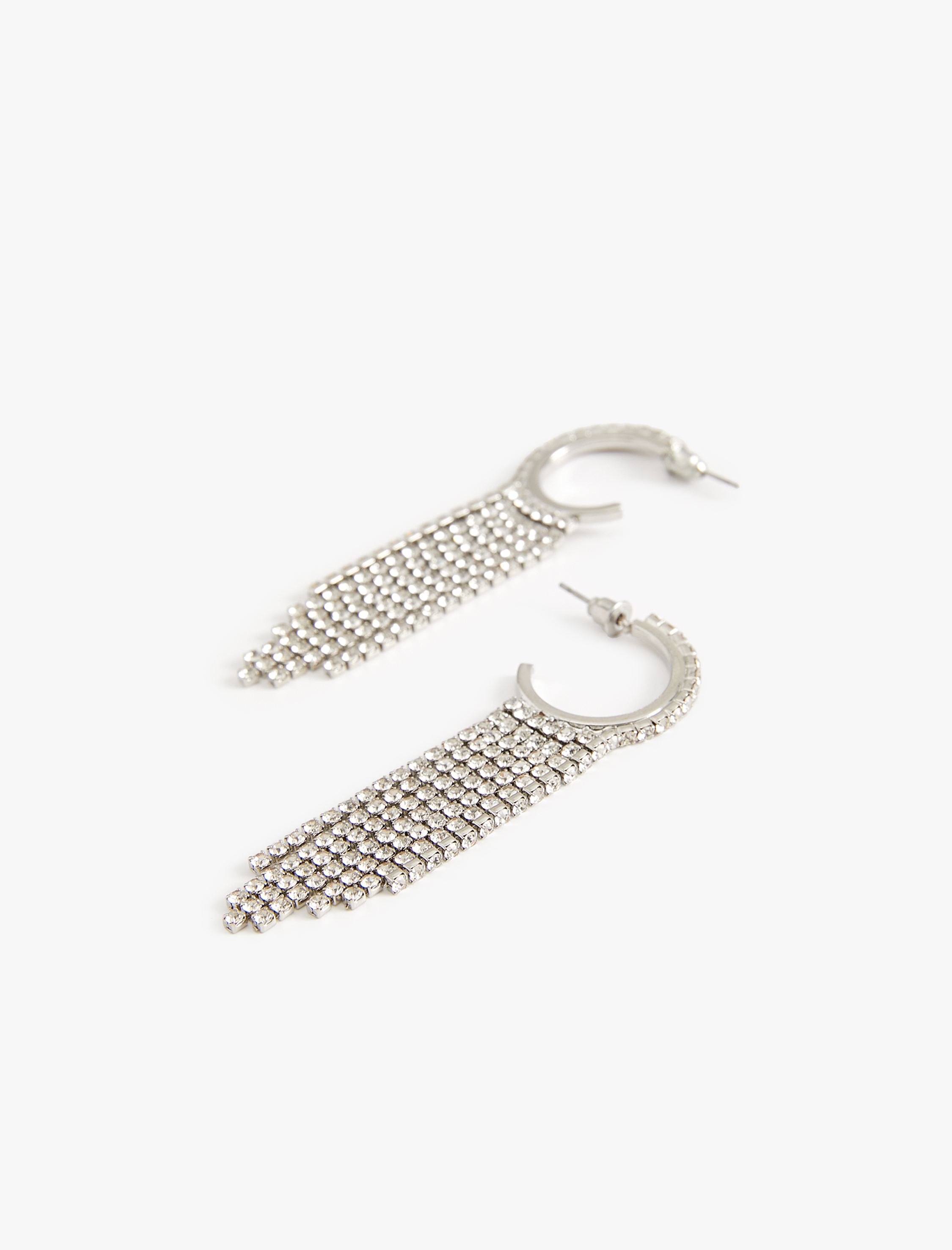  Kadın Kristal Taşlı Şelale Halka Küpe Sallantılı