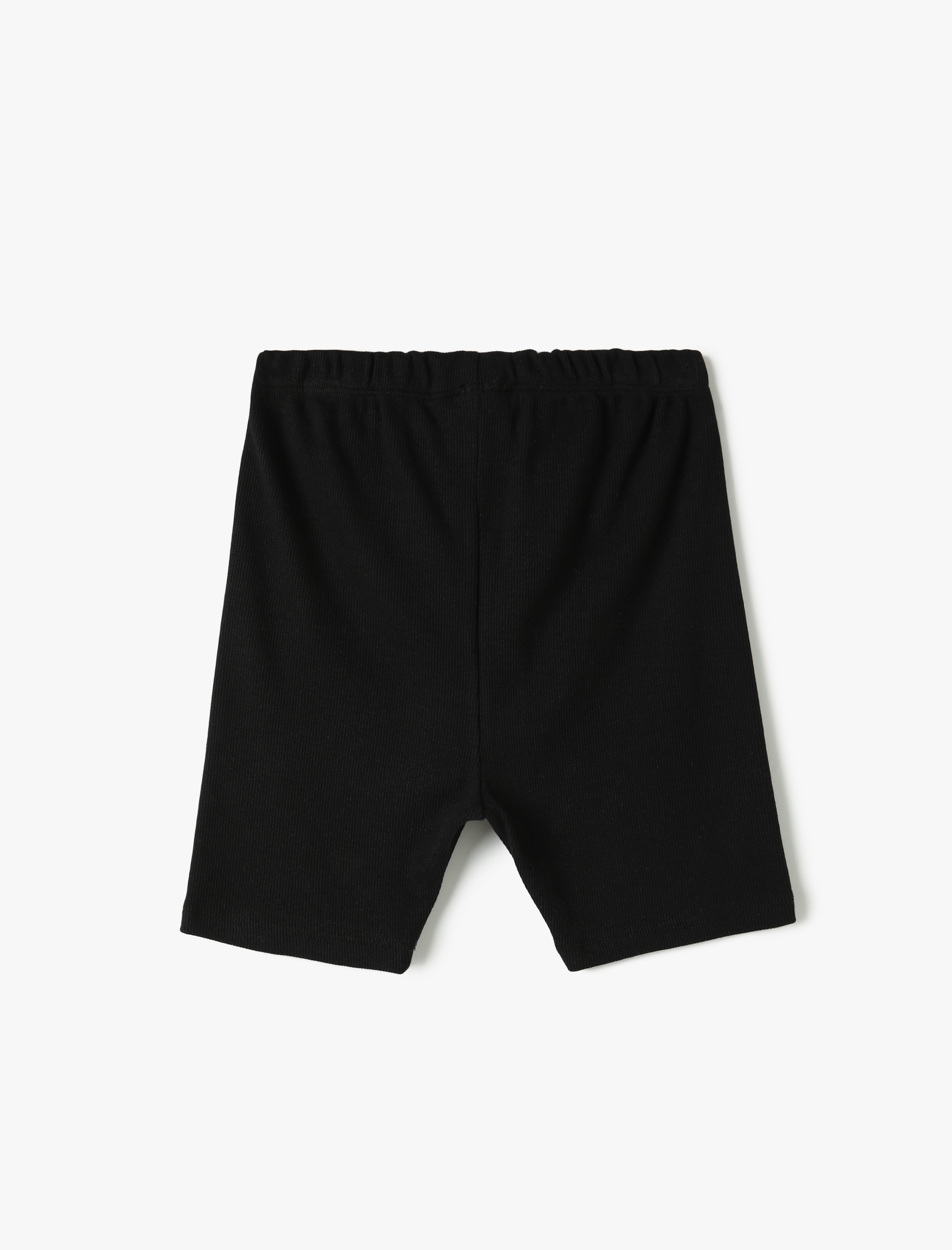  Kız Çocuk Basic Kısa Tayt Dokulu Beli Lastikli Pamuklu