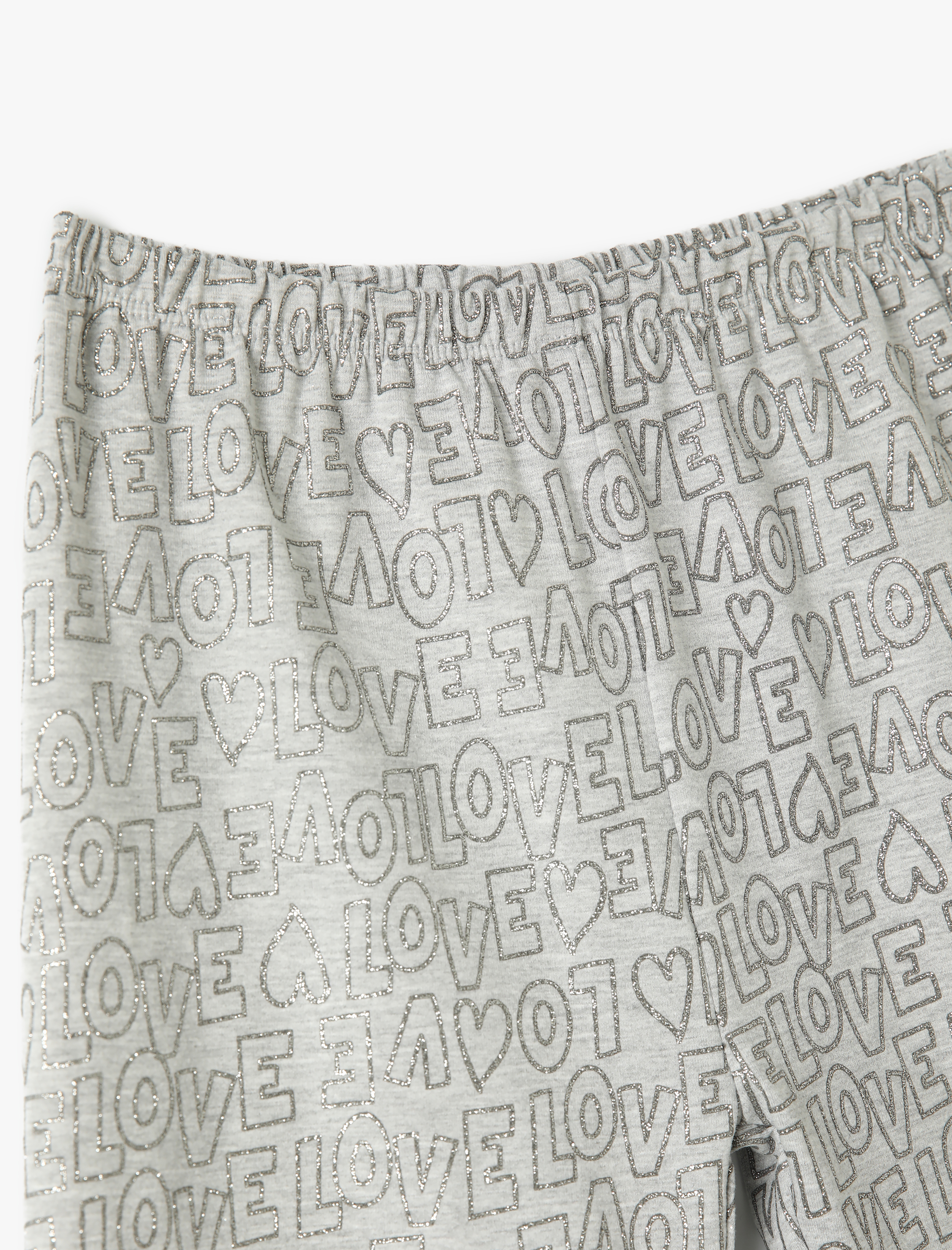  Kız Çocuk Kısa Tayt Baskı Detaylı Beli Lastikli