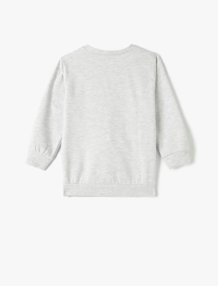 Erkek Çocuk Sweatshirt Futbol Baskılı Uzun Kollu Bisiklet Yaka