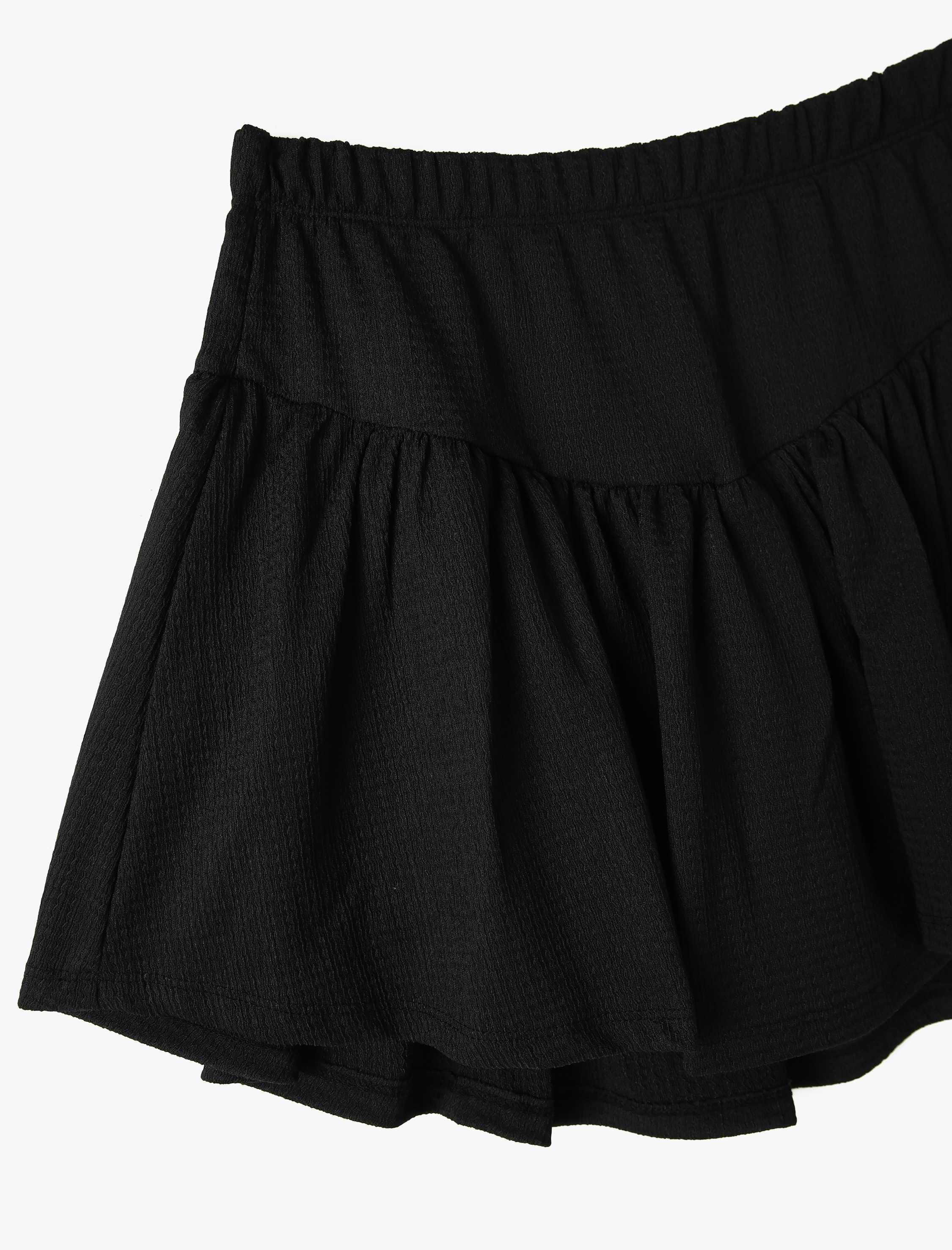  Kız Çocuk Şort Etek Dokulu Pileli