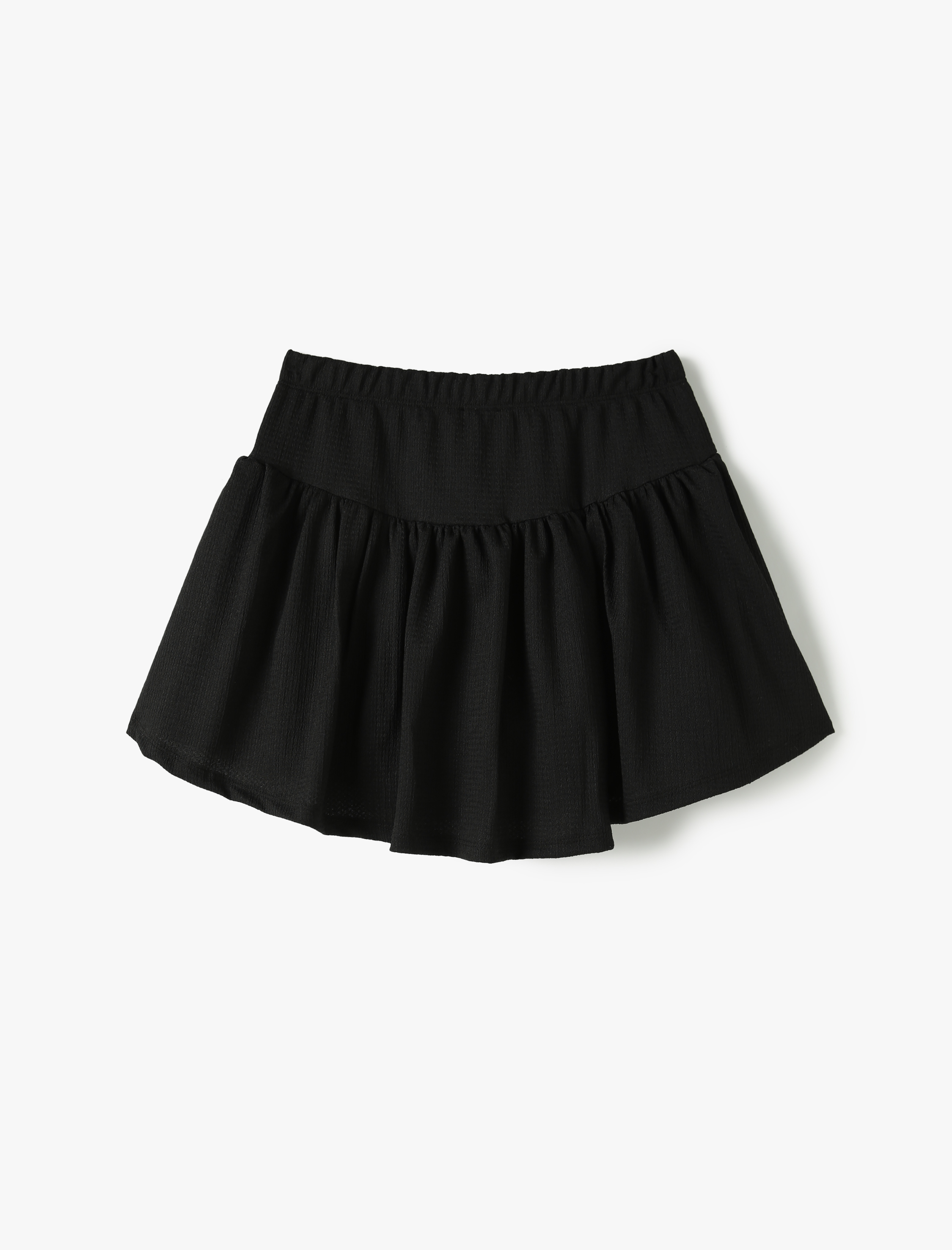  Kız Çocuk Şort Etek Dokulu Pileli