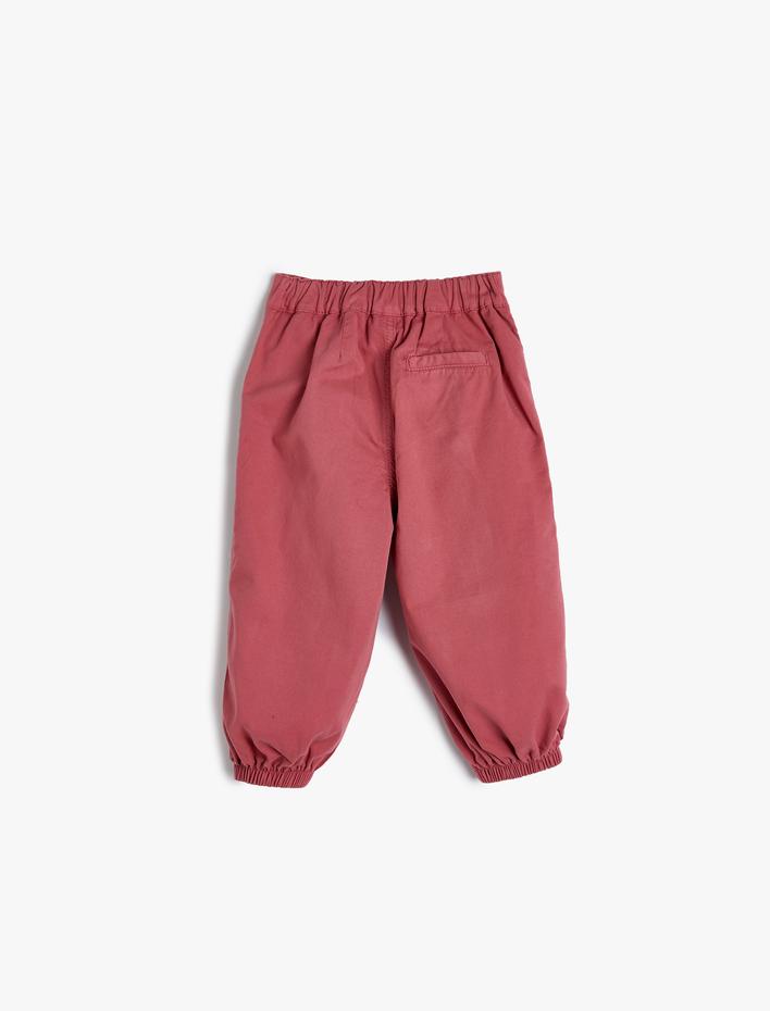 Kız Bebek Paraşüt Pantolon Pamuklu Rahat Kalıp Standart Bel Lastikli Paça Cepli