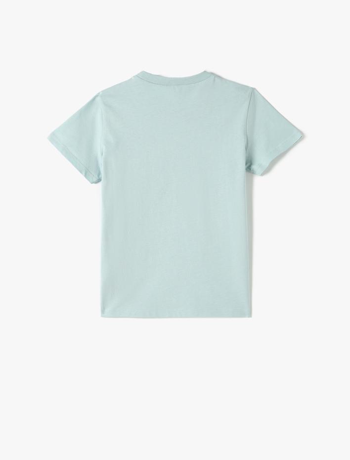 Erkek Çocuk Ananas Baskılı Tişört Kısa Kollu Bisiklet Yaka Pamuklu