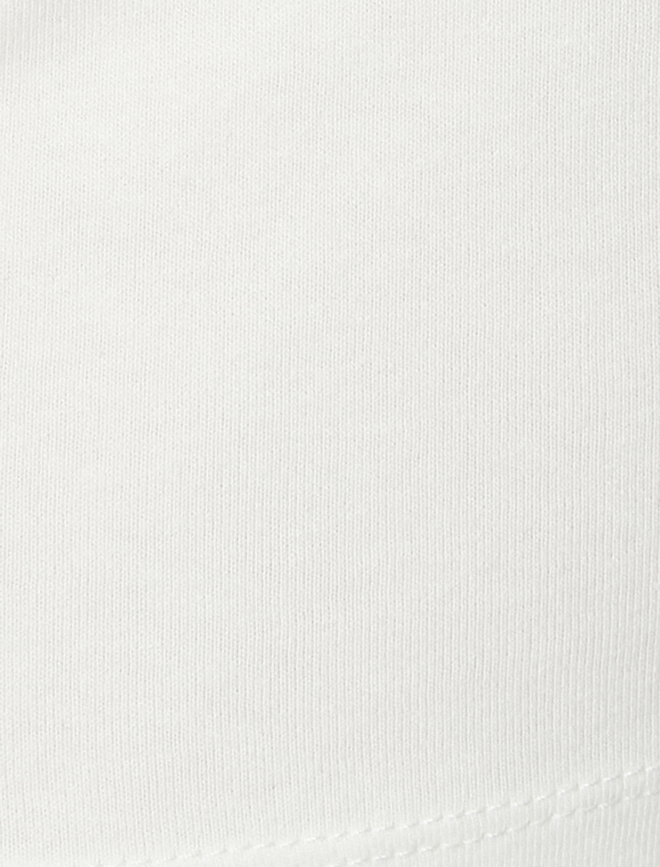 V Yaka Crop Tişört Uzun Kollu Renk Kontrastlı Baskılı Pamuklu