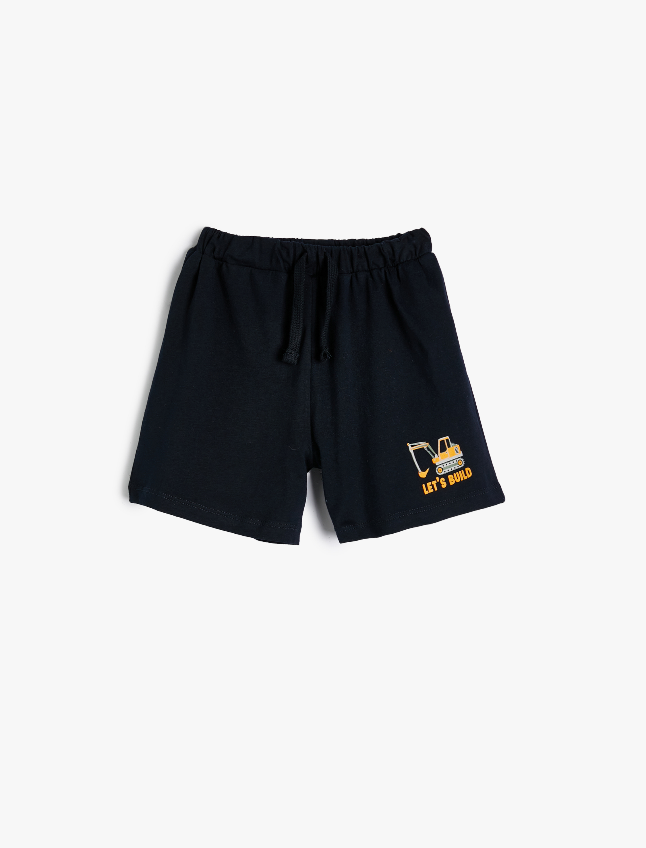  Erkek Bebek Şort Beli Bağlamalı Lastikli Cepli Baskı Detaylı Pamuklu