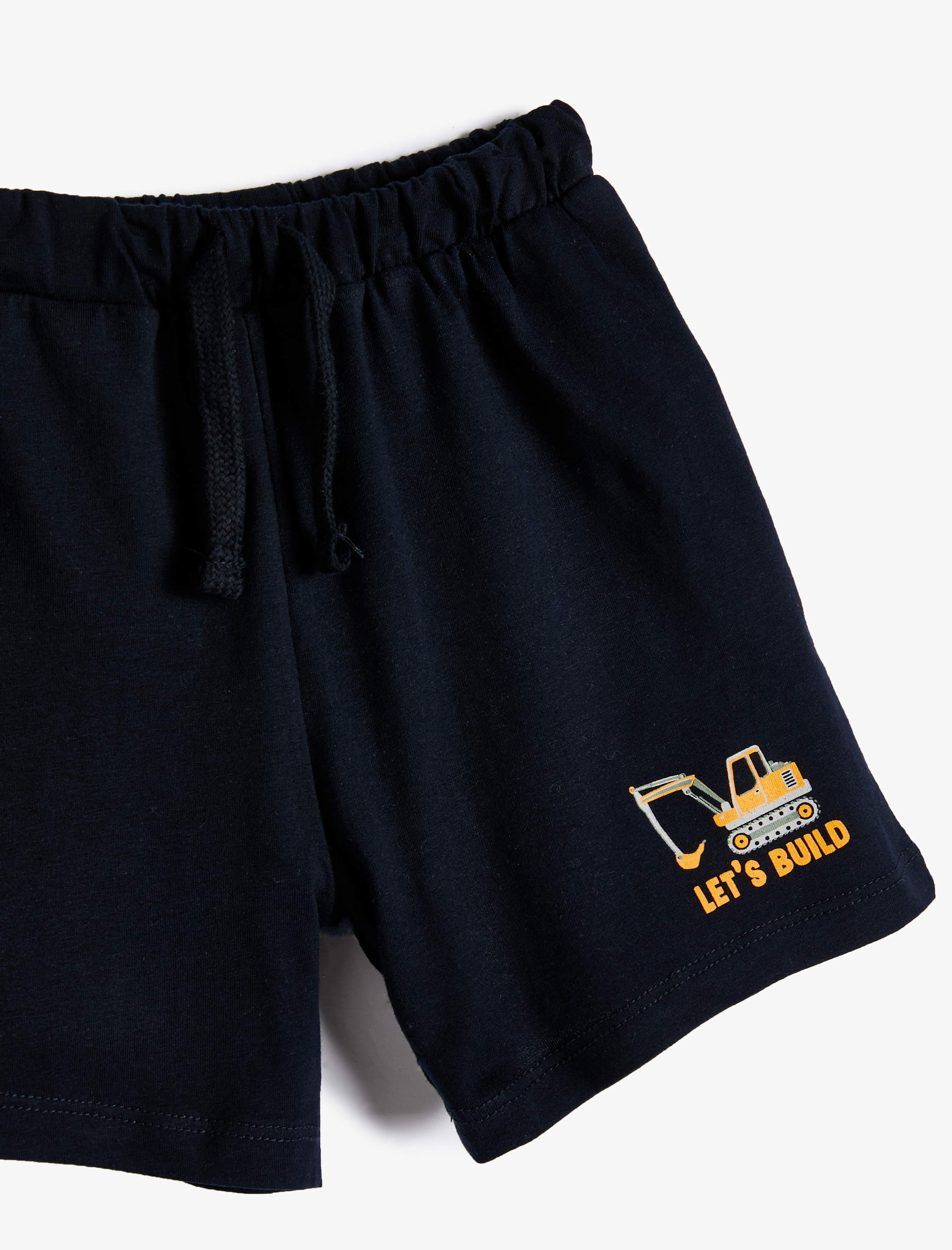  Erkek Bebek Şort Beli Bağlamalı Lastikli Cepli Baskı Detaylı Pamuklu