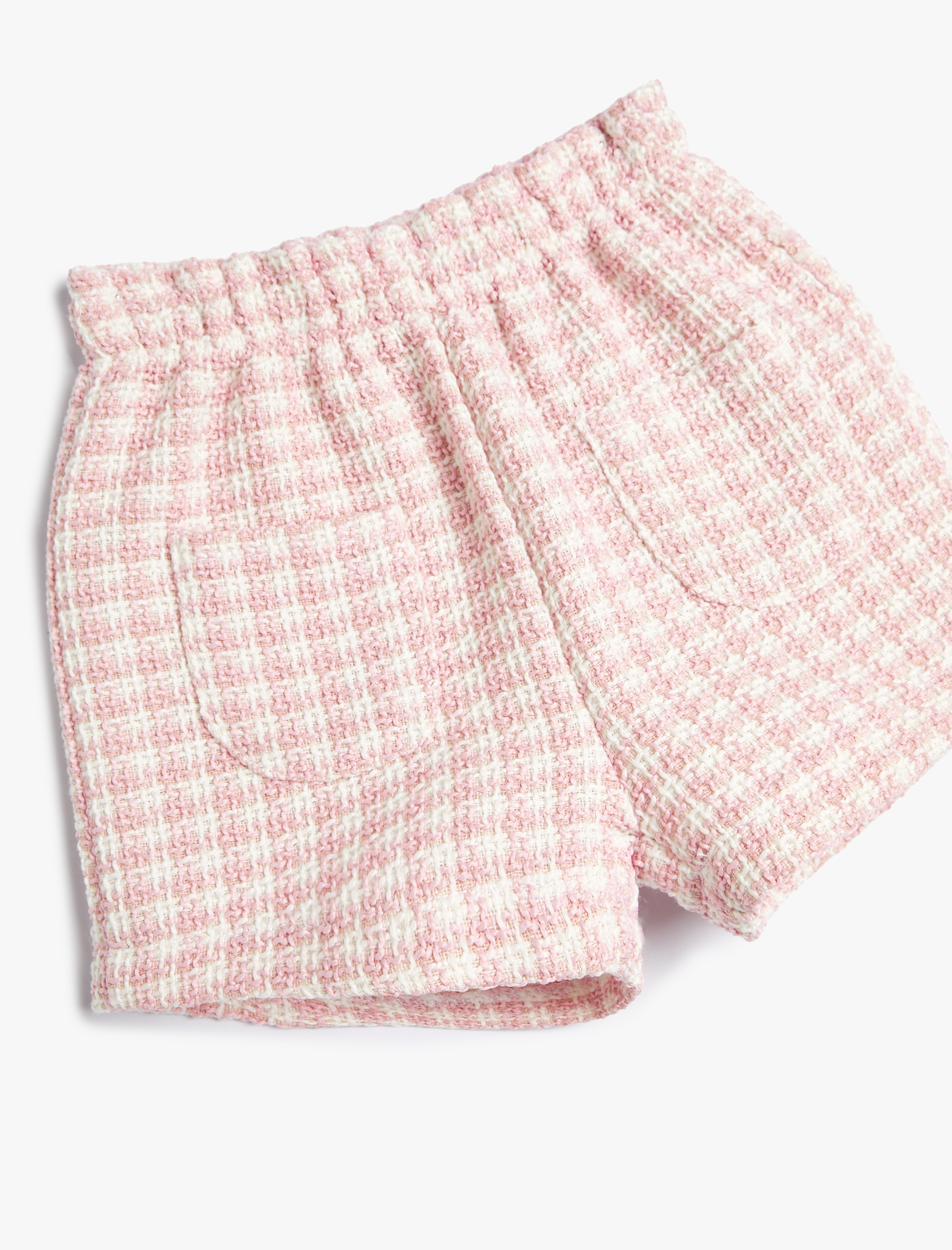  Kız Bebek Tüvit Şort Cep Detaylı Beli Lastikli