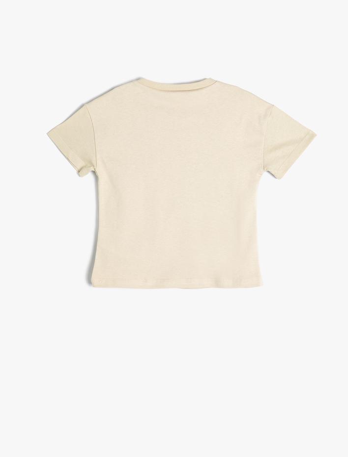 Erkek Bebek Tişört Dinozor Baskılı Kısa Kollu Bisiklet Yaka