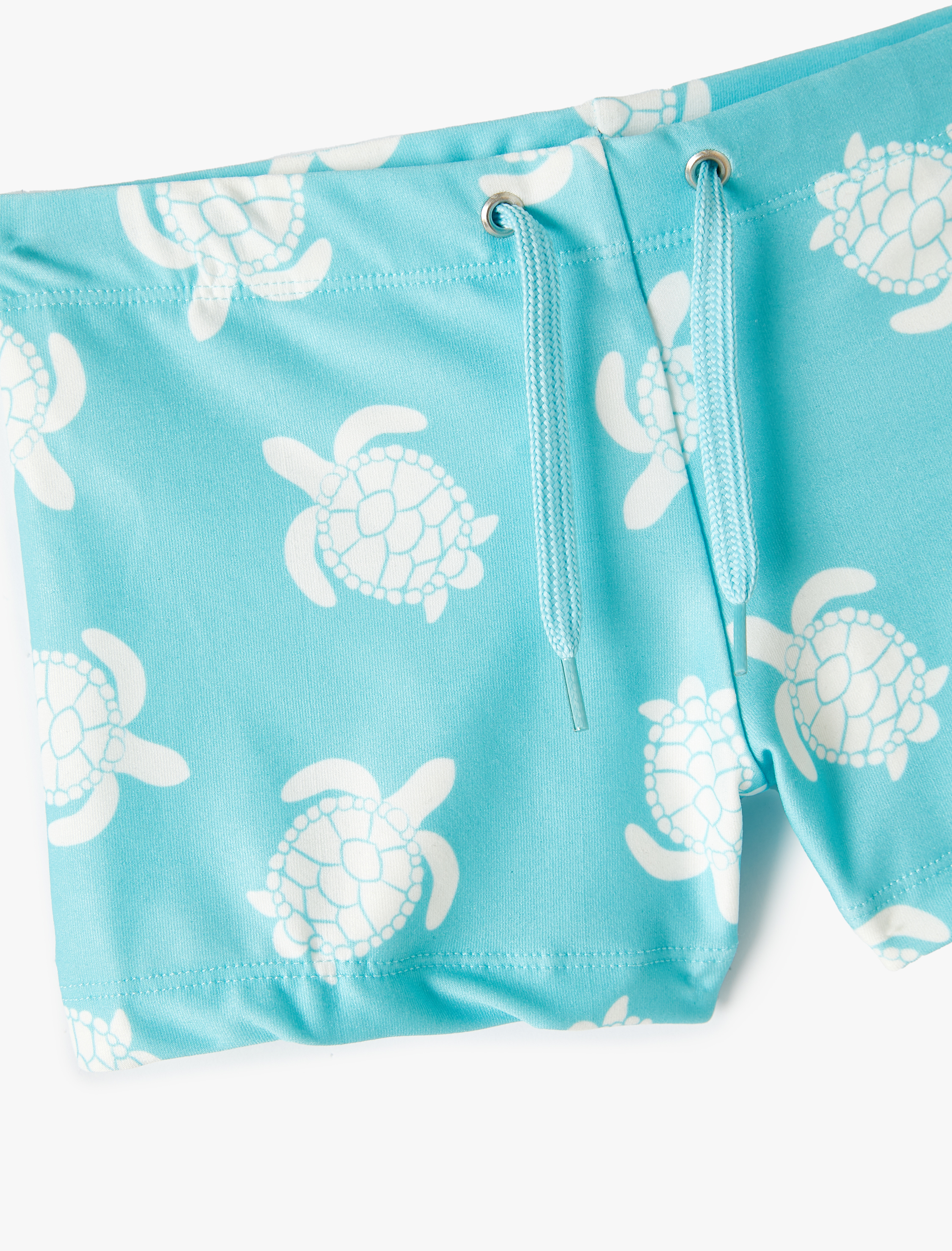  Erkek Çocuk Mayo Kaplumbağa Baskılı Beli Bağlamalı