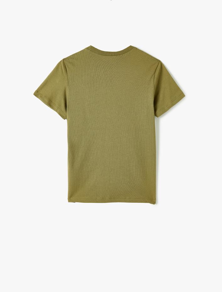 Erkek Çocuk Tişört Motosiklet Baskılı Bisiklet Yaka Kısa Kollu Pamuklu