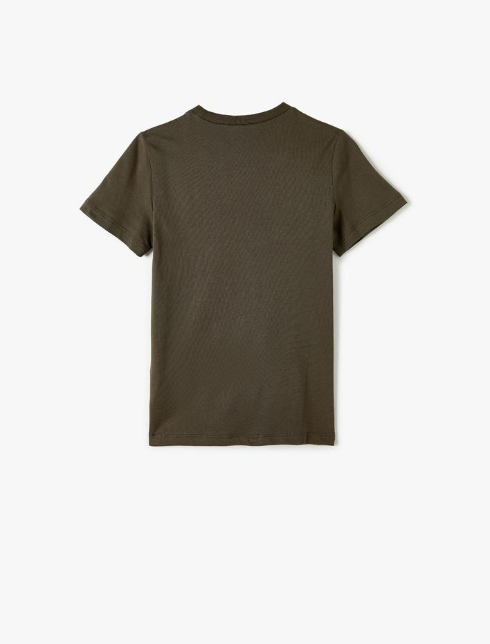 Erkek Çocuk Tişört Yaz Temalı Kısa Kollu Bisiklet Yaka Pamuklu