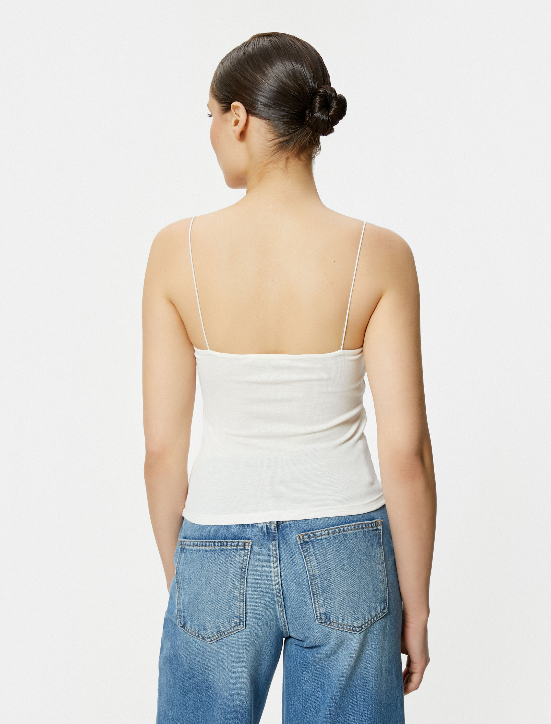   İnce Askılı Atlet Viskoz Kumaş Karışımlı