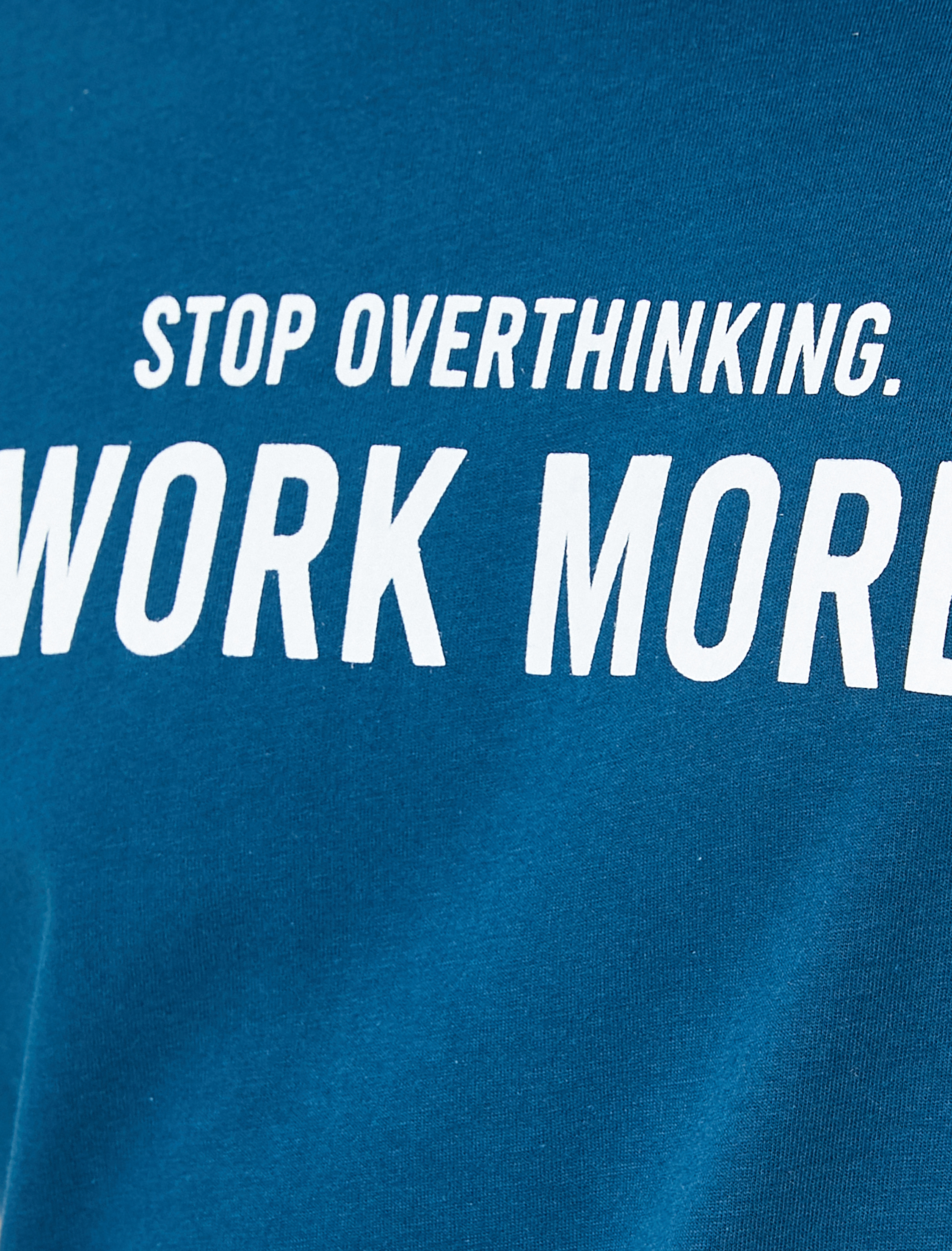   Spor Tişört Slogan Baskılı Bisiklet Yaka Kısa Kollu