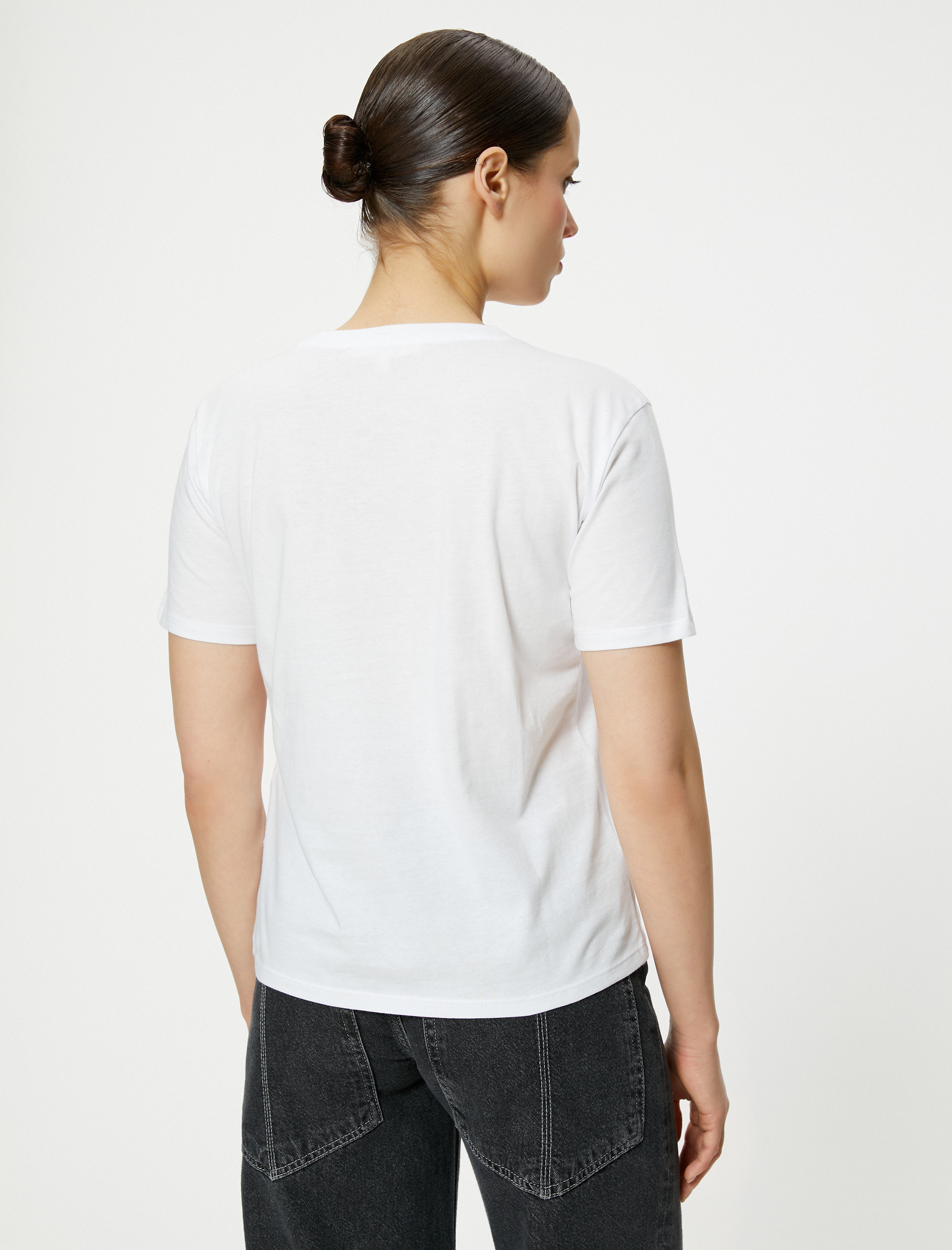   Slogan Baskılı Tişört Bisiklet Yaka Kısa Kollu Pamuklu Standart Kesim