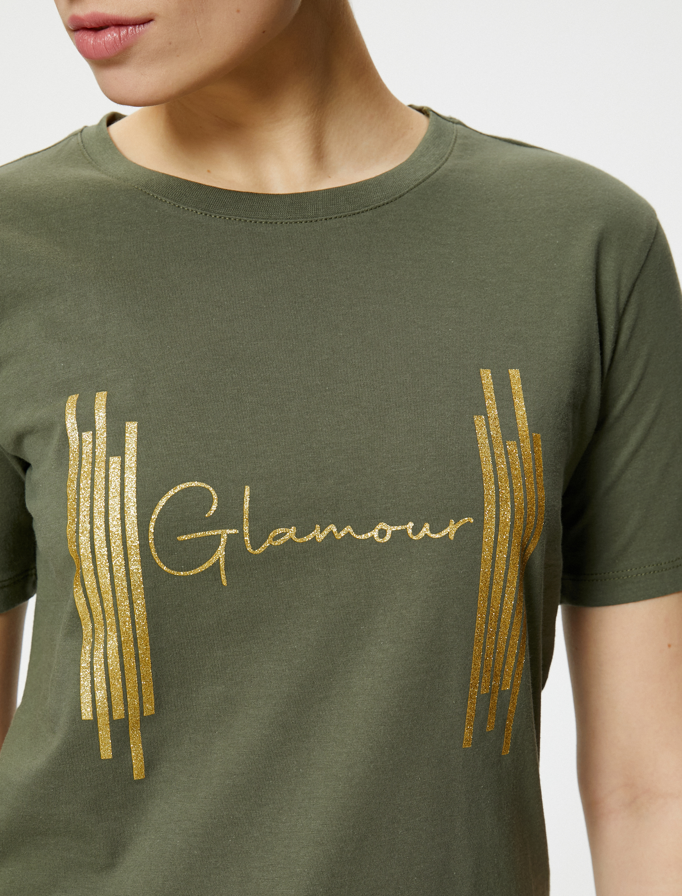   Slogan Baskılı Tişört Bisiklet Yaka Kısa Kollu Pamuklu Standart Kesim