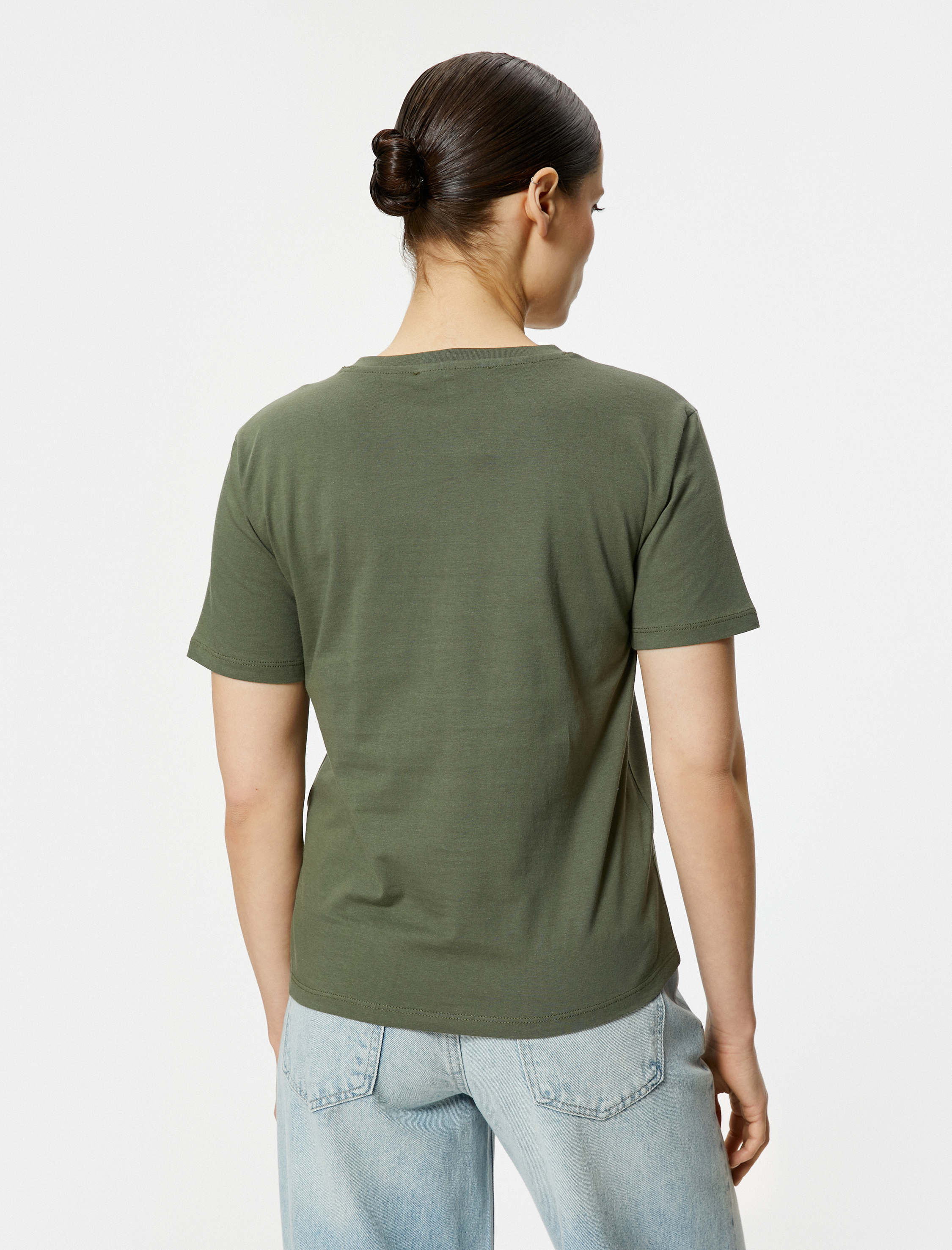   Slogan Baskılı Tişört Bisiklet Yaka Kısa Kollu Pamuklu Standart Kesim