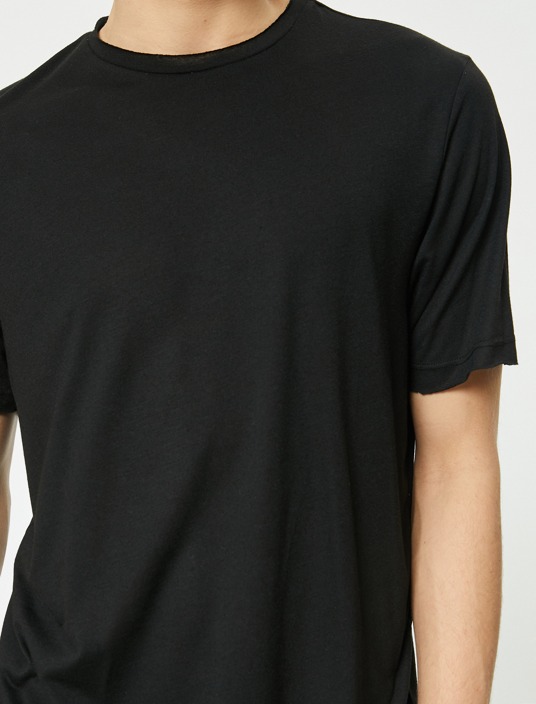   Basic Tişört Bisiklet Yaka Kısa Kollu Viskon Karışımlı