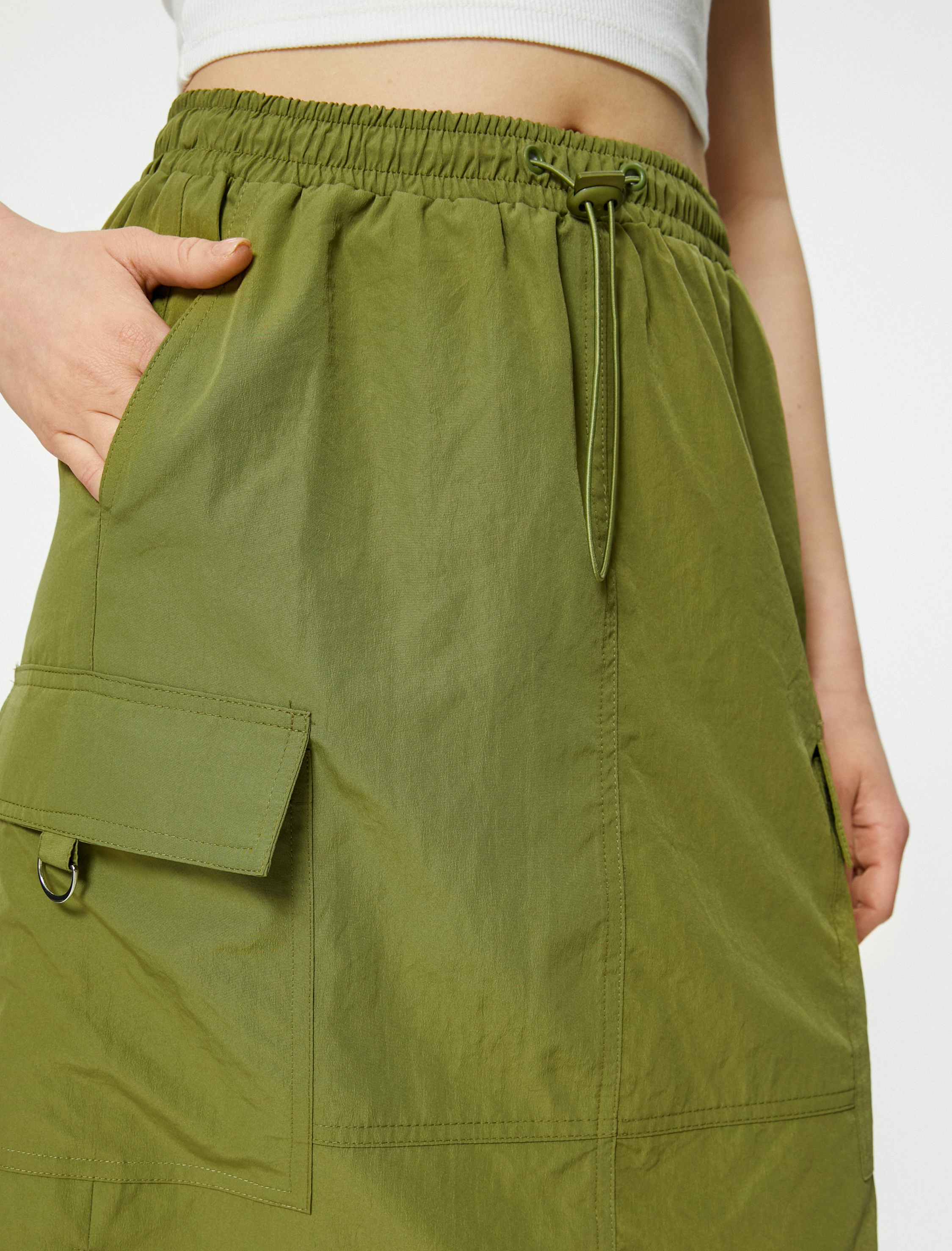   Paraşüt Etek Kargo Cepli Beli Lastikli Stoperli