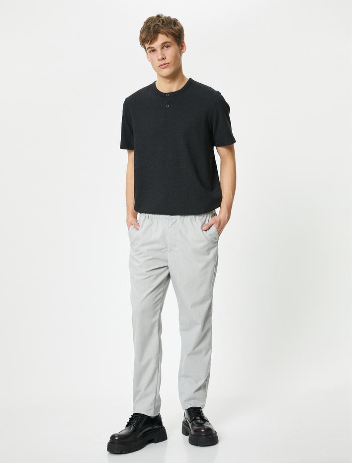  Basic Tişört Kısa Kollu Bisiklet Yaka