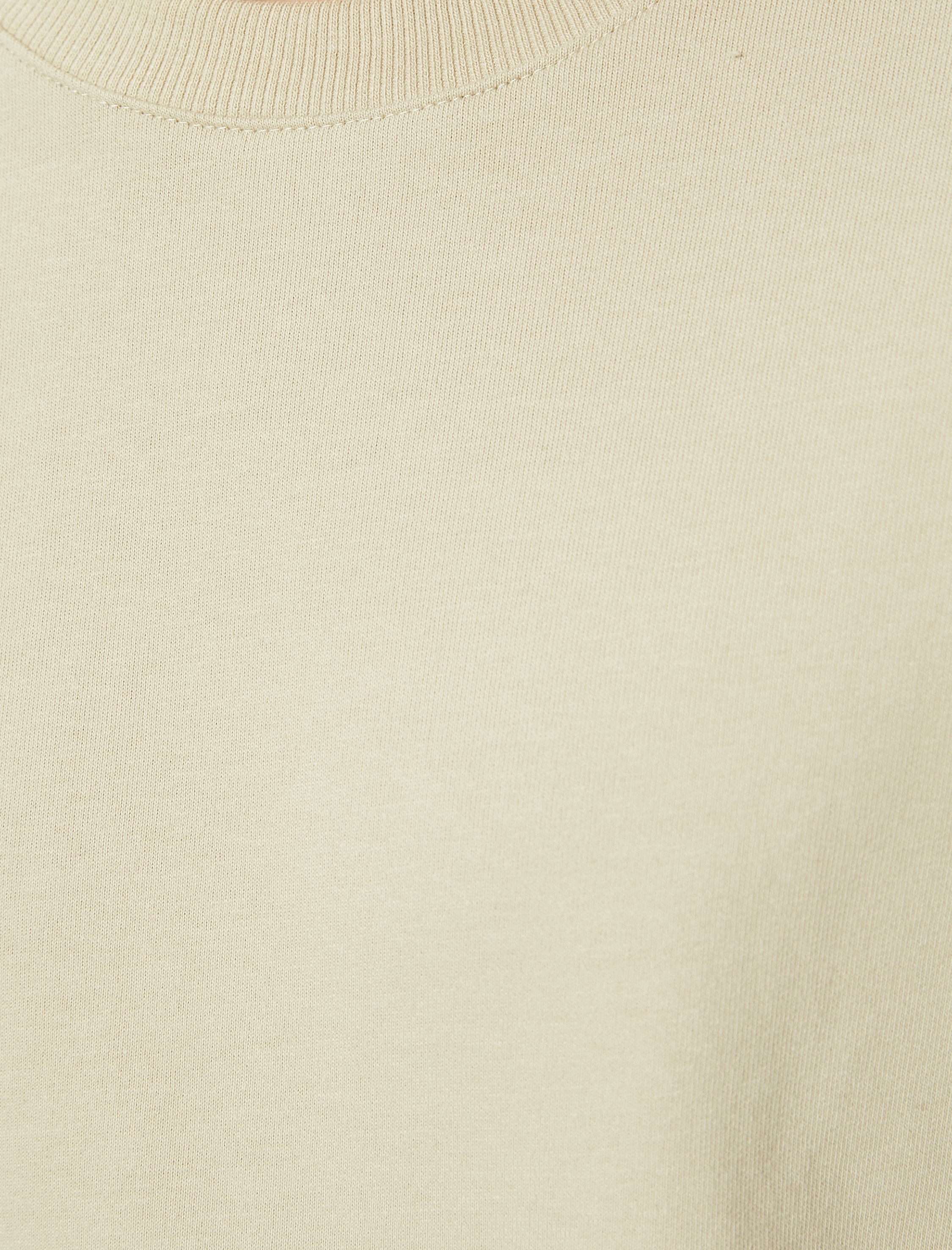   Bisiklet Yaka Tişört Dikiş Detaylı Düşük Omuzlu