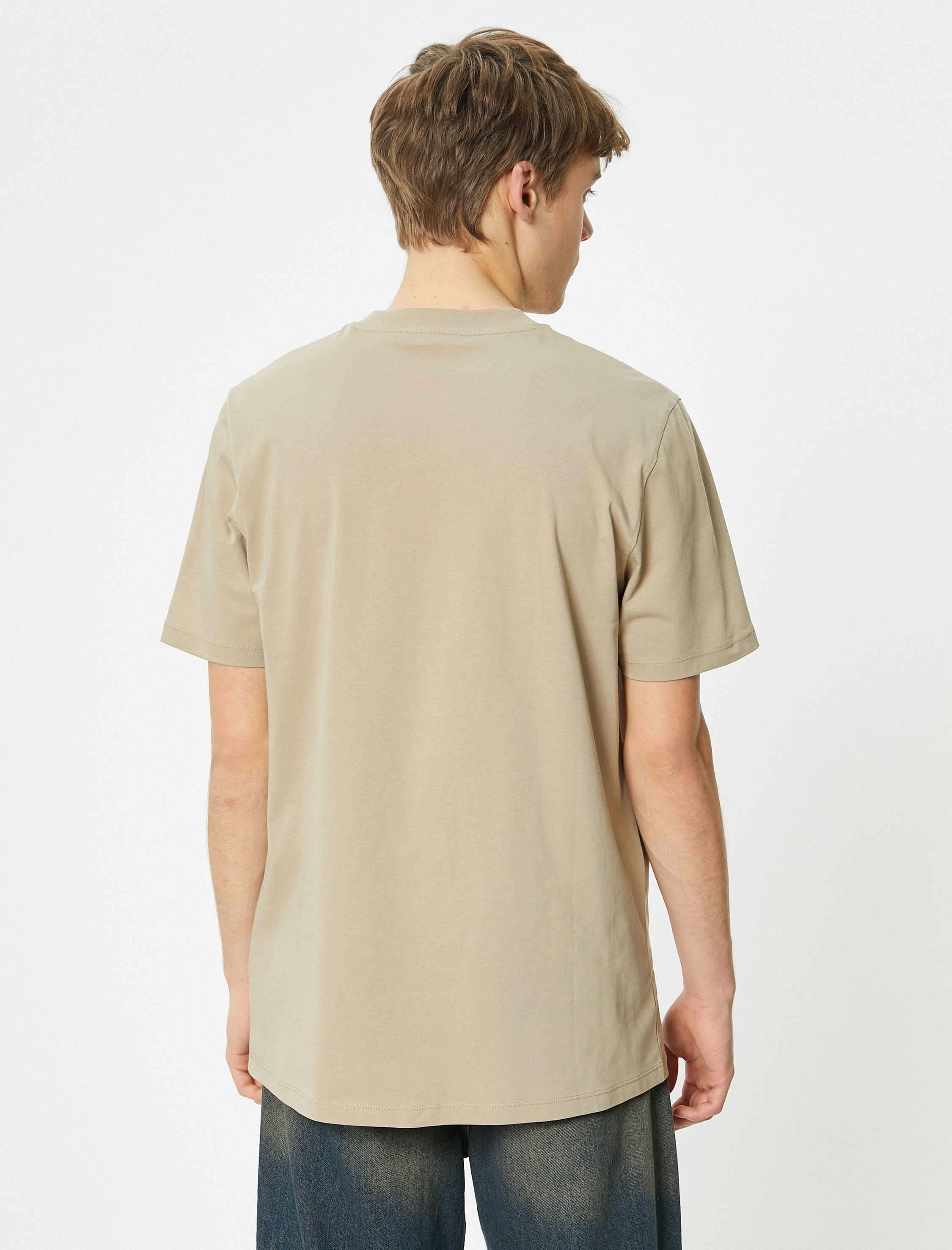   Bisiklet Yaka Kısa Kollu Regular Fit Kuru Kafa Baskılı Tişört