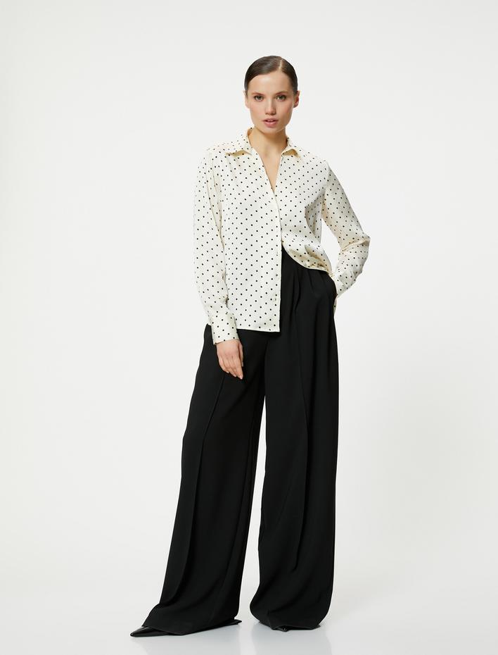  Desenli Uzun Kollu Düğmeli Gömlek