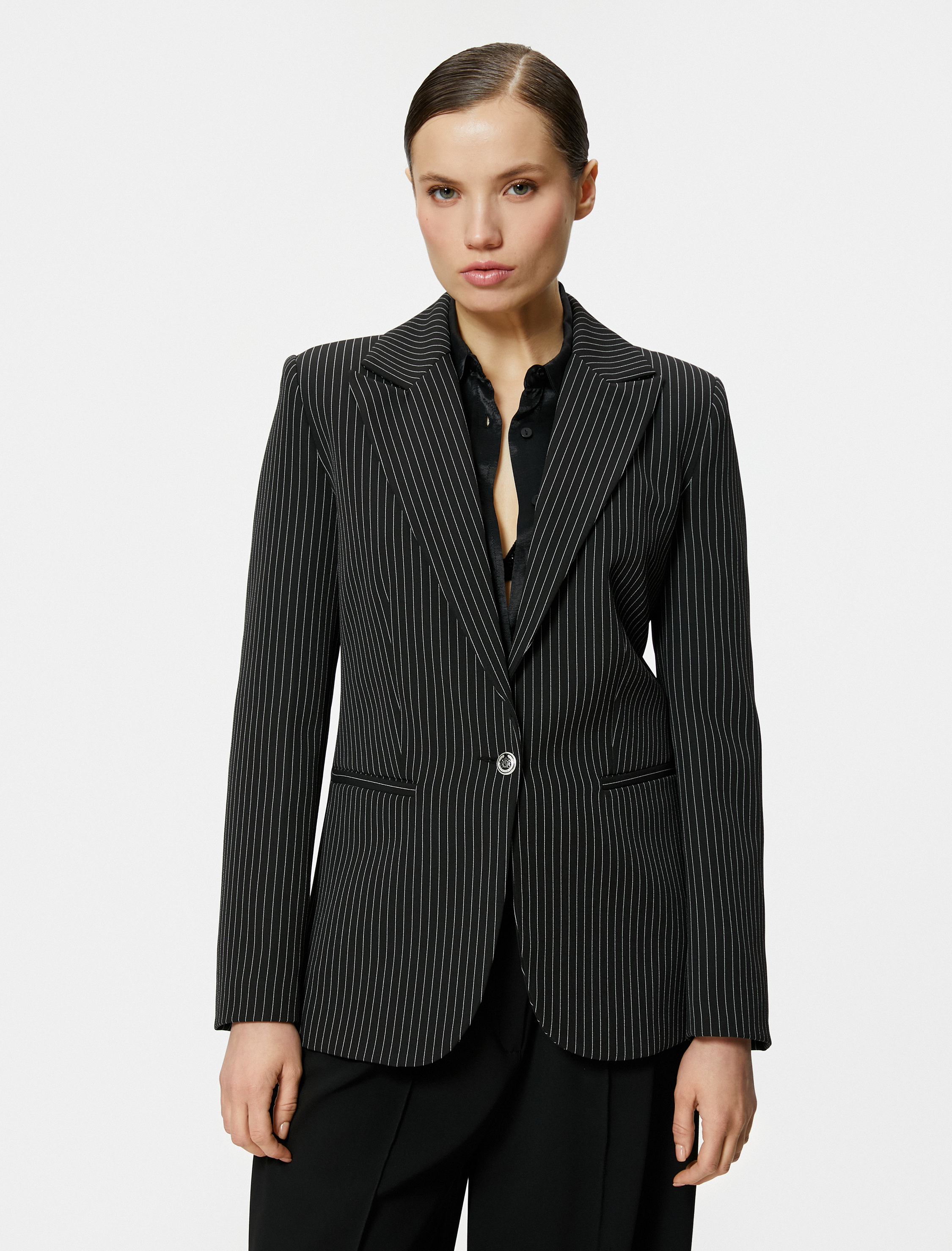   Slim Fit Blazer Ceket Tek Düğmeli Cep Detaylı