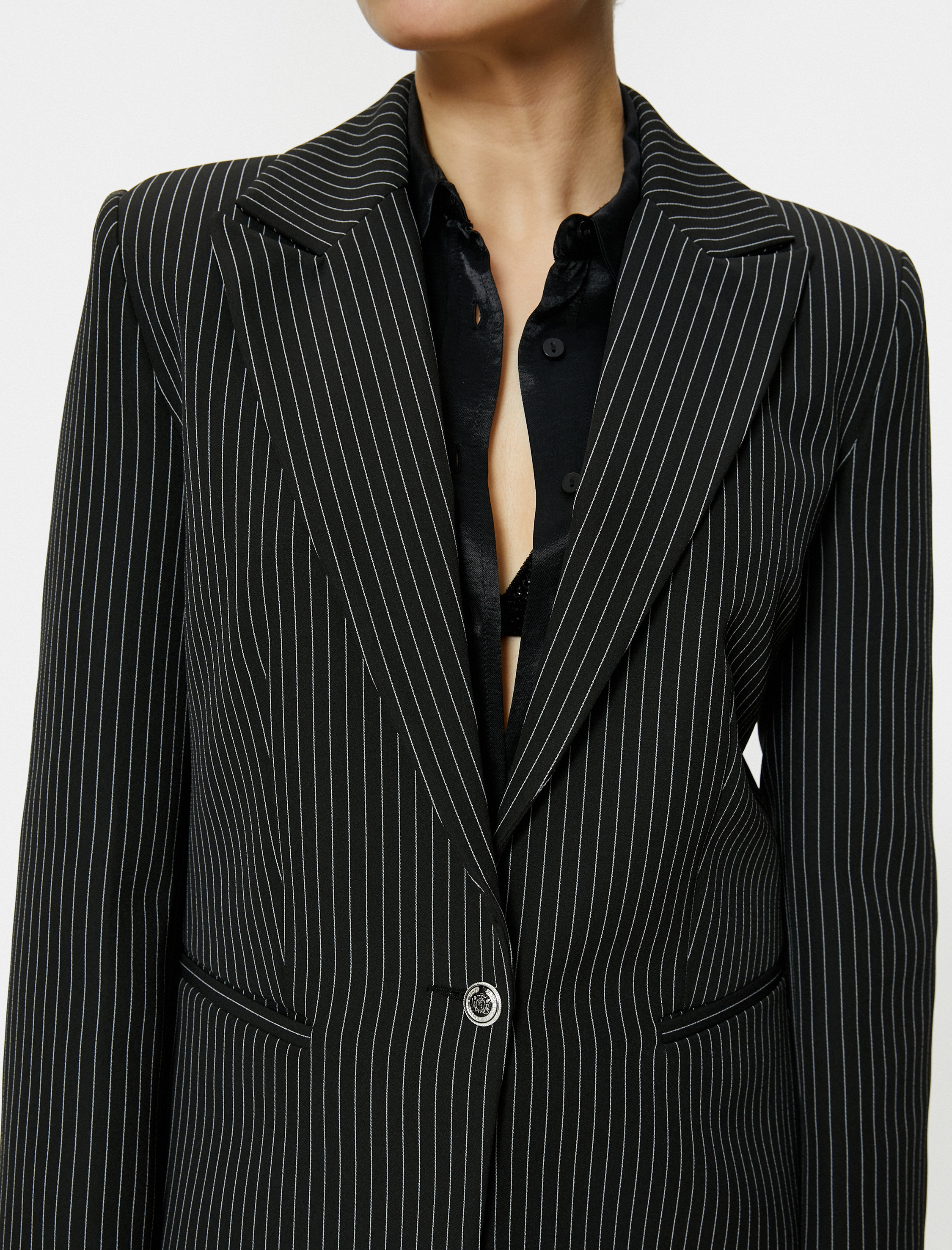   Slim Fit Blazer Ceket Tek Düğmeli Cep Detaylı