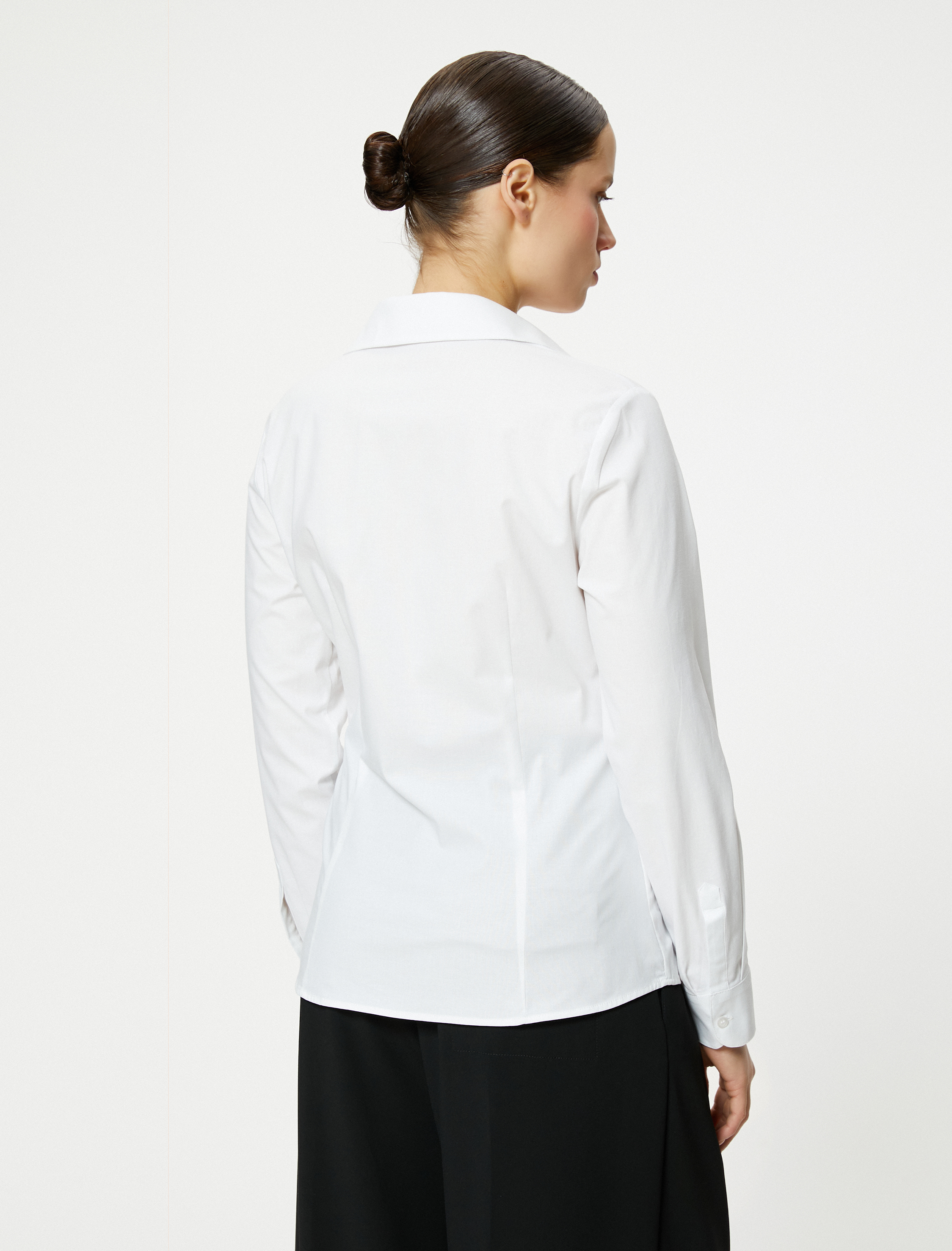   Uzun Kollu Gömlek Düğmeli Slim Fit