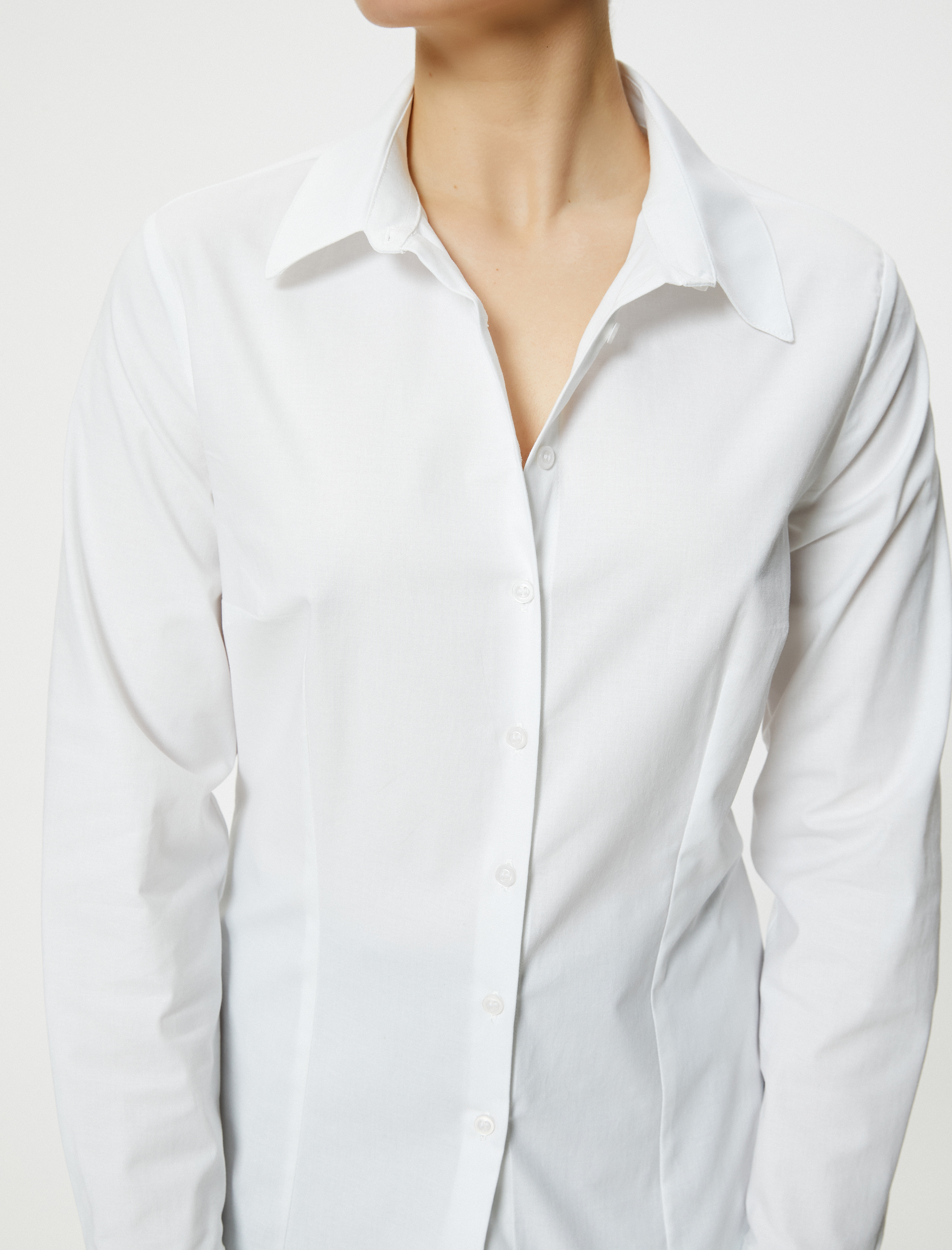   Uzun Kollu Gömlek Düğmeli Slim Fit