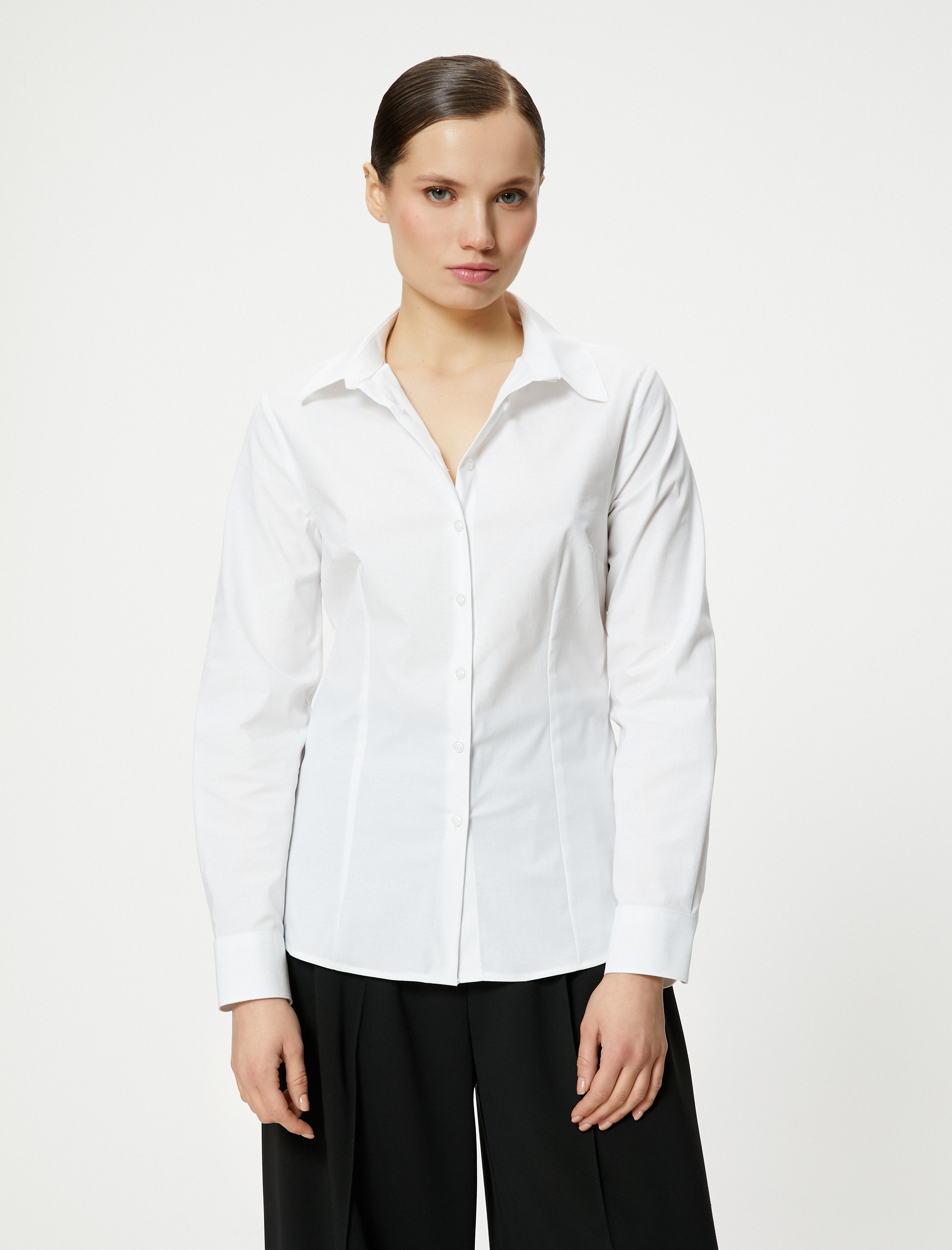   Uzun Kollu Gömlek Düğmeli Slim Fit