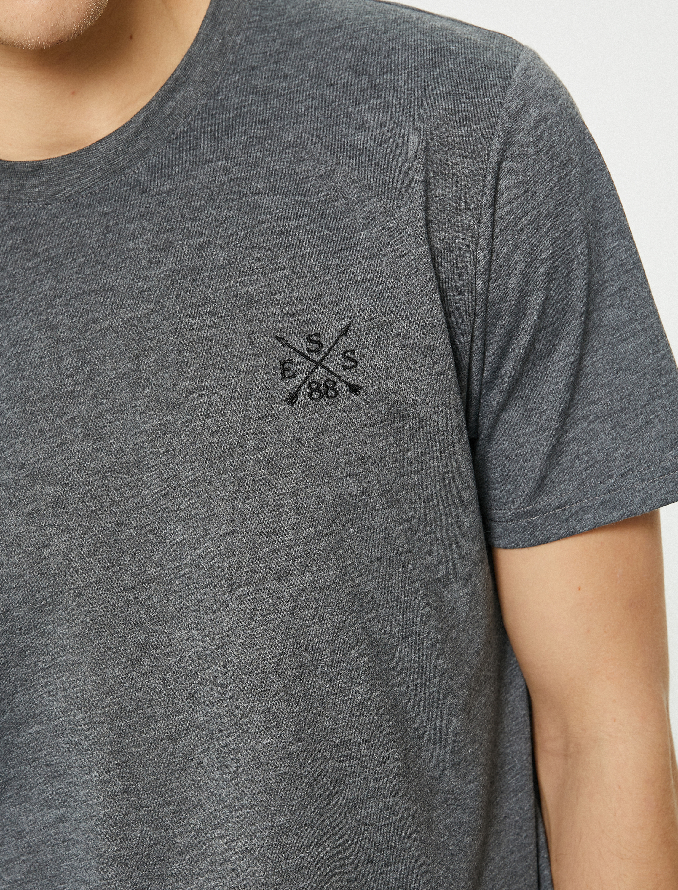   Baskılı Tişört Slim Fit Bisiklet Yaka Kısa Kollu